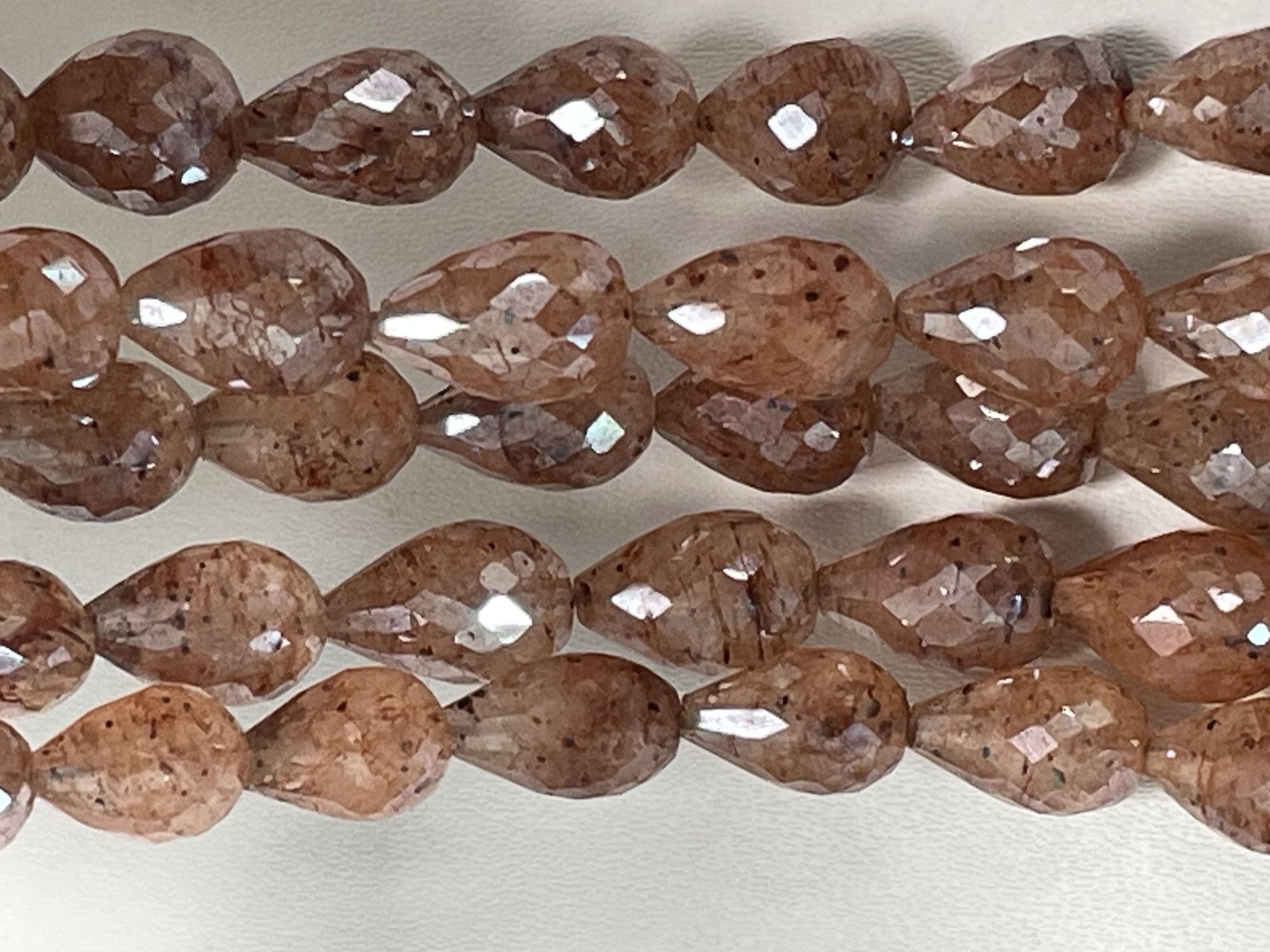 Coated Brown Silverite Drop Faceted