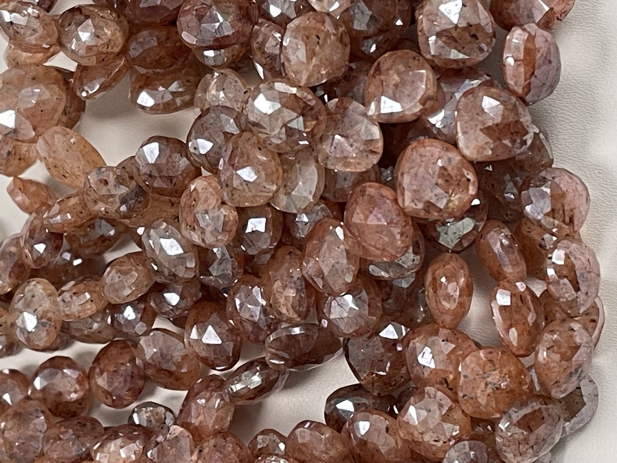 Coated Brown Silverite Heart Faceted