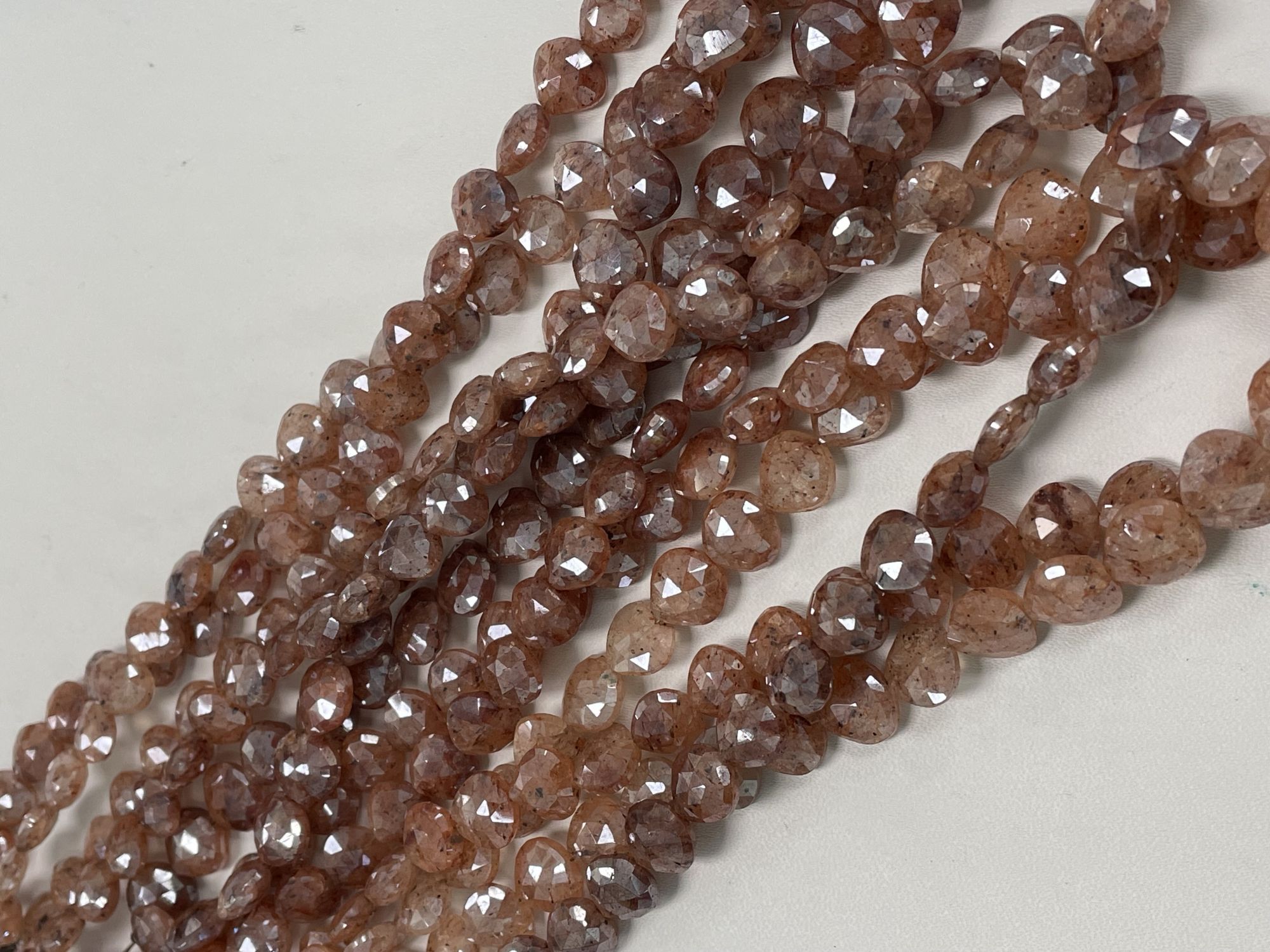 Coated Brown Silverite Heart Faceted