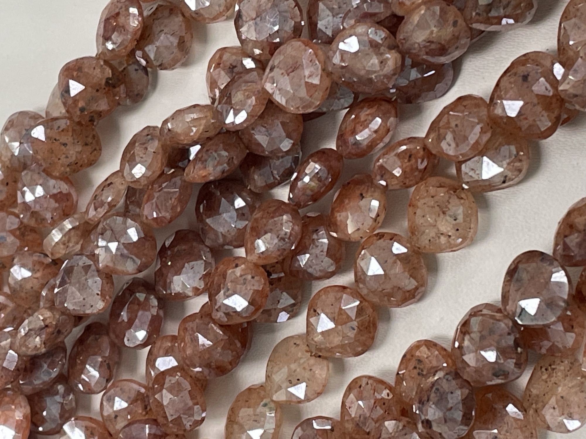 Coated Brown Silverite Heart Faceted