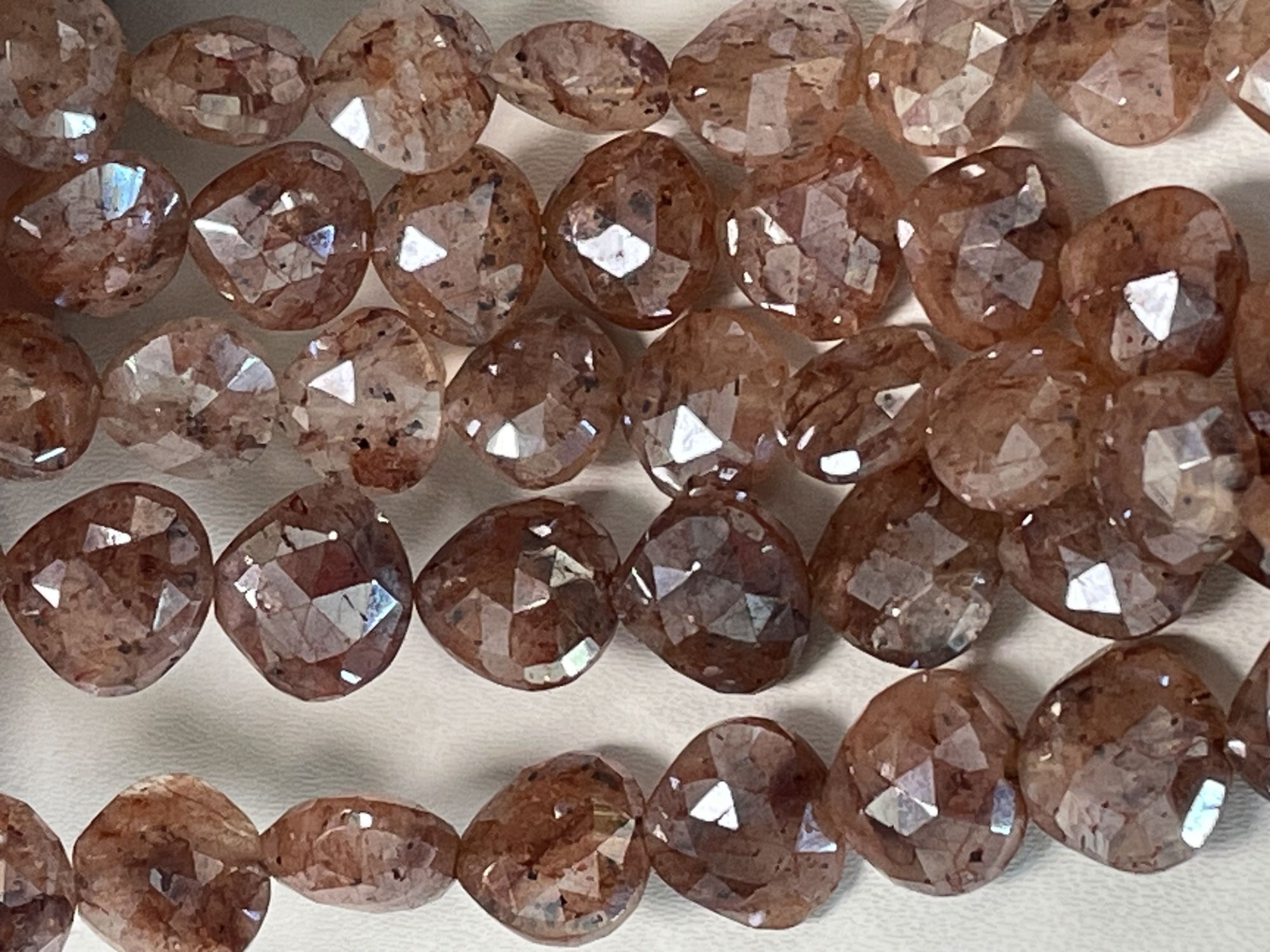 Coated Brown Silverite Heart Faceted