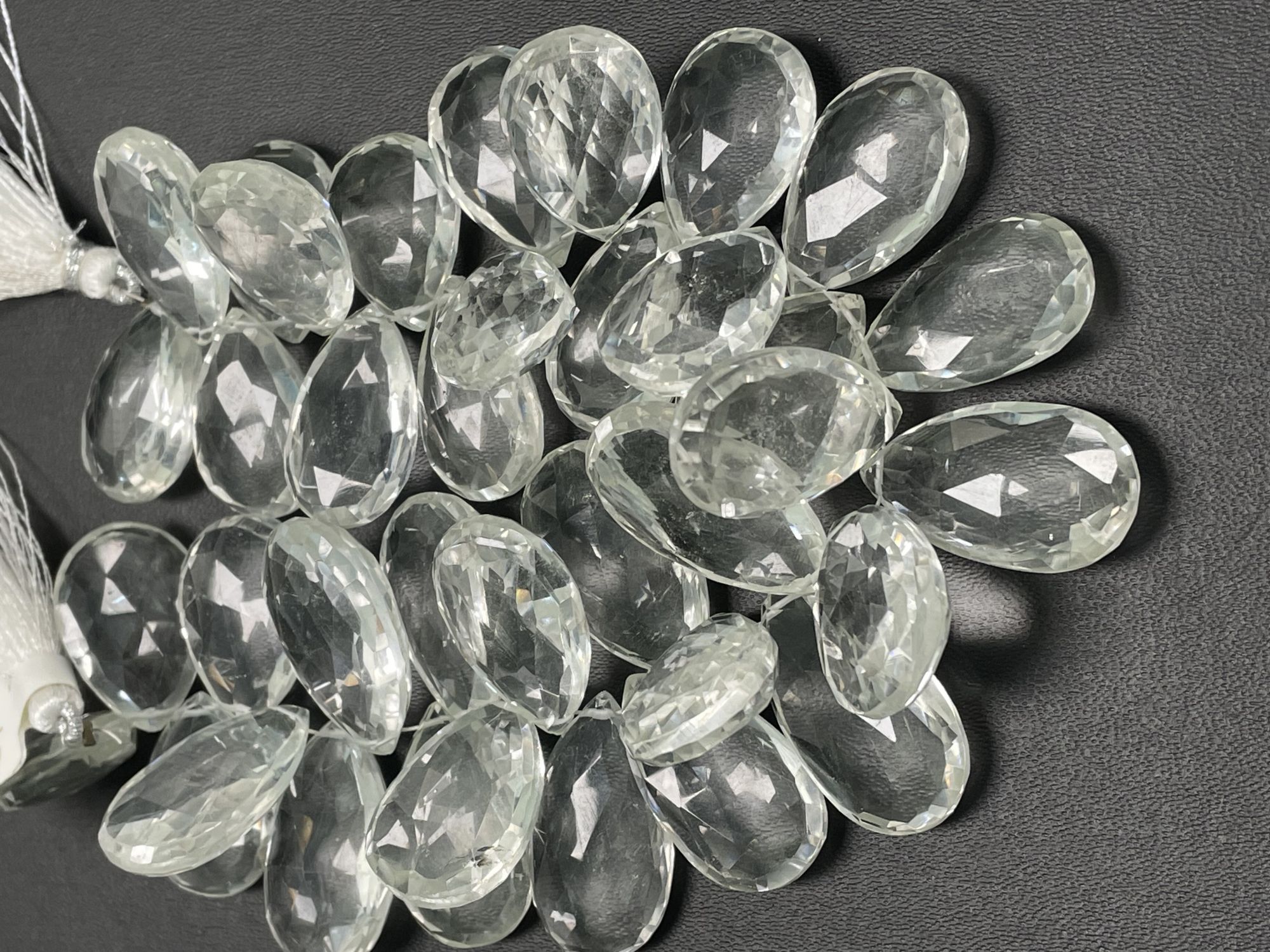 Crystal Quartz Pear Faceted