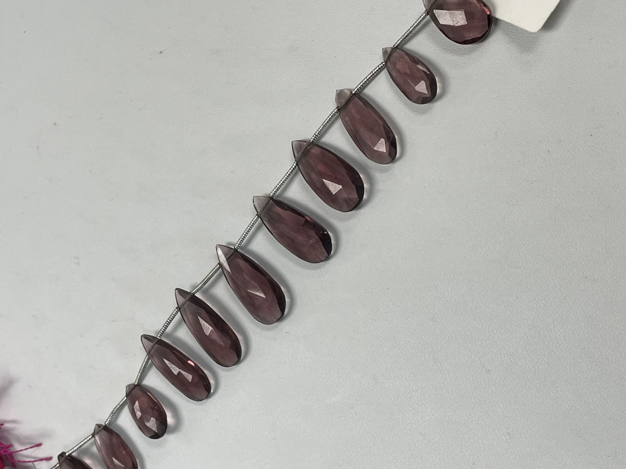 Pink Hydro Quartz Pear Faceted