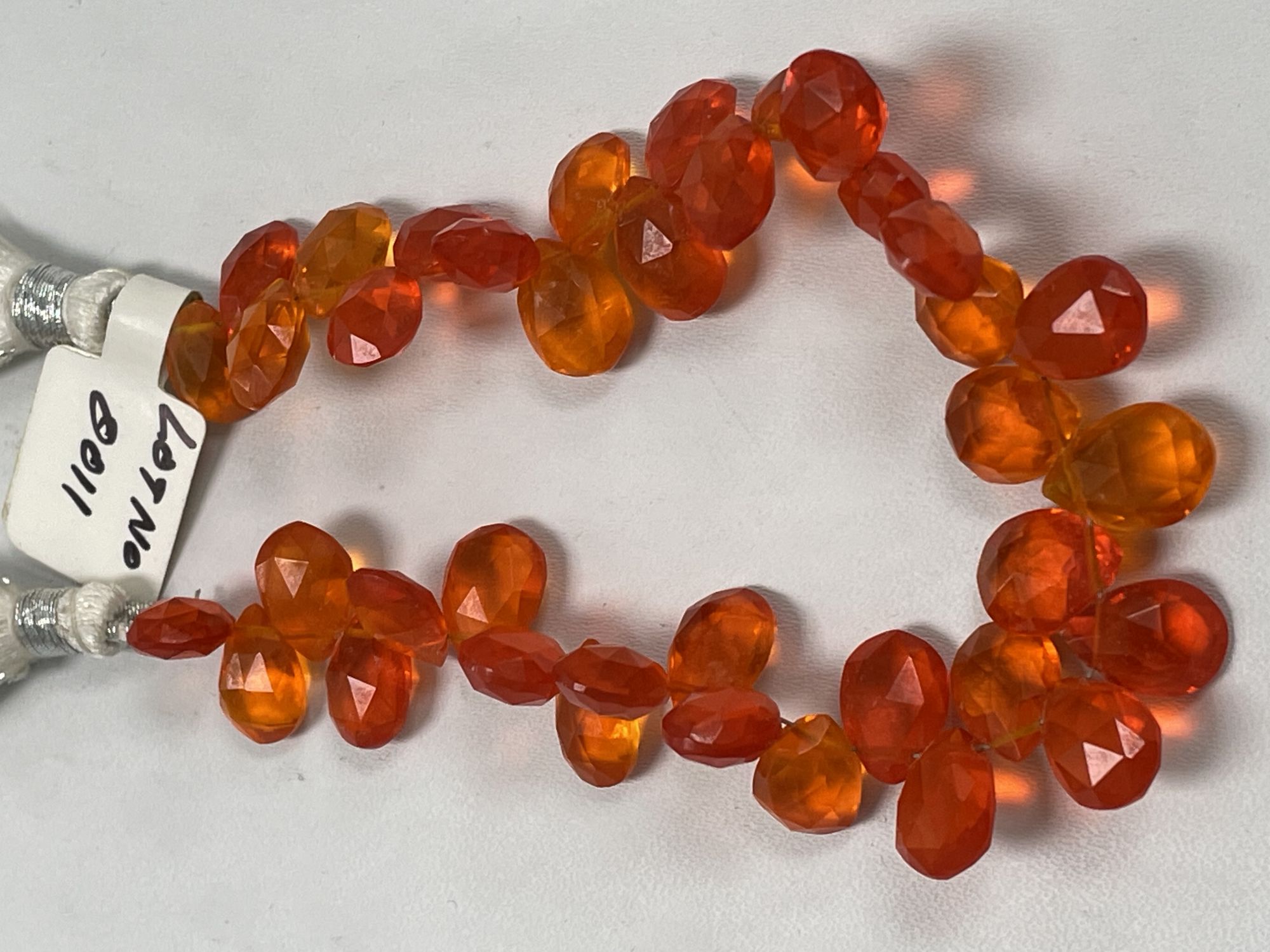 Orange Hydro Quartz Pear Faceted