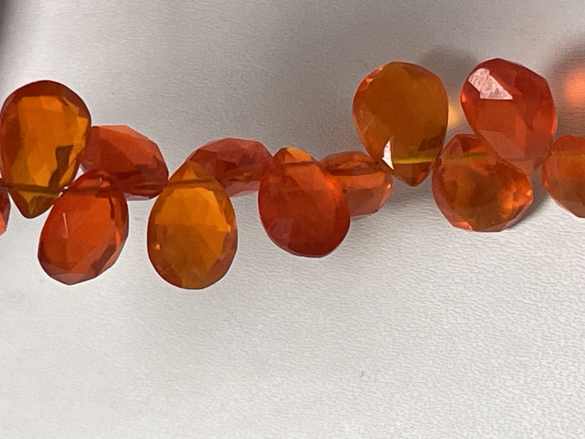 Orange Hydro Quartz Pear Faceted