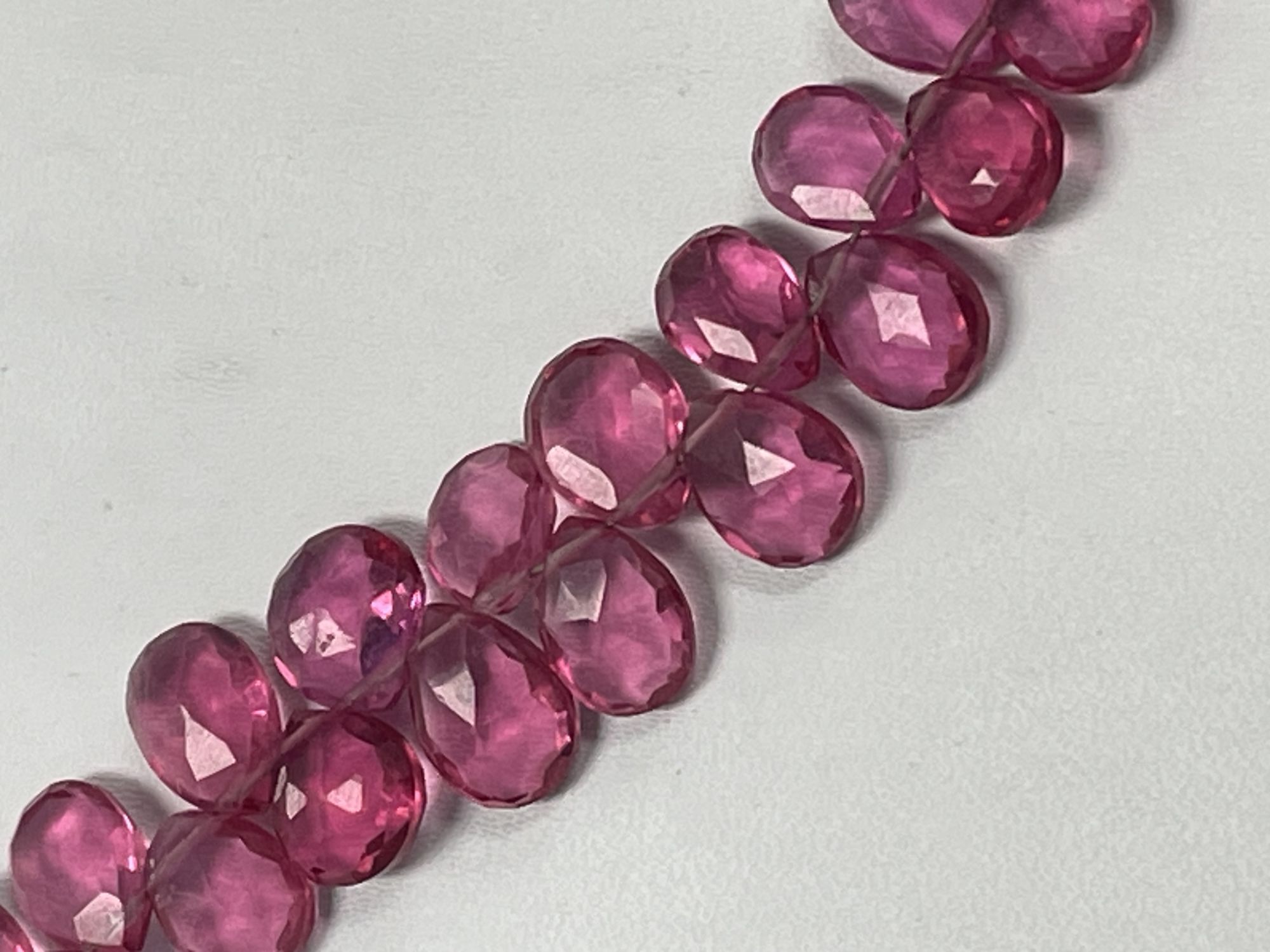 Pink Hydro Quartz Pear Faceted