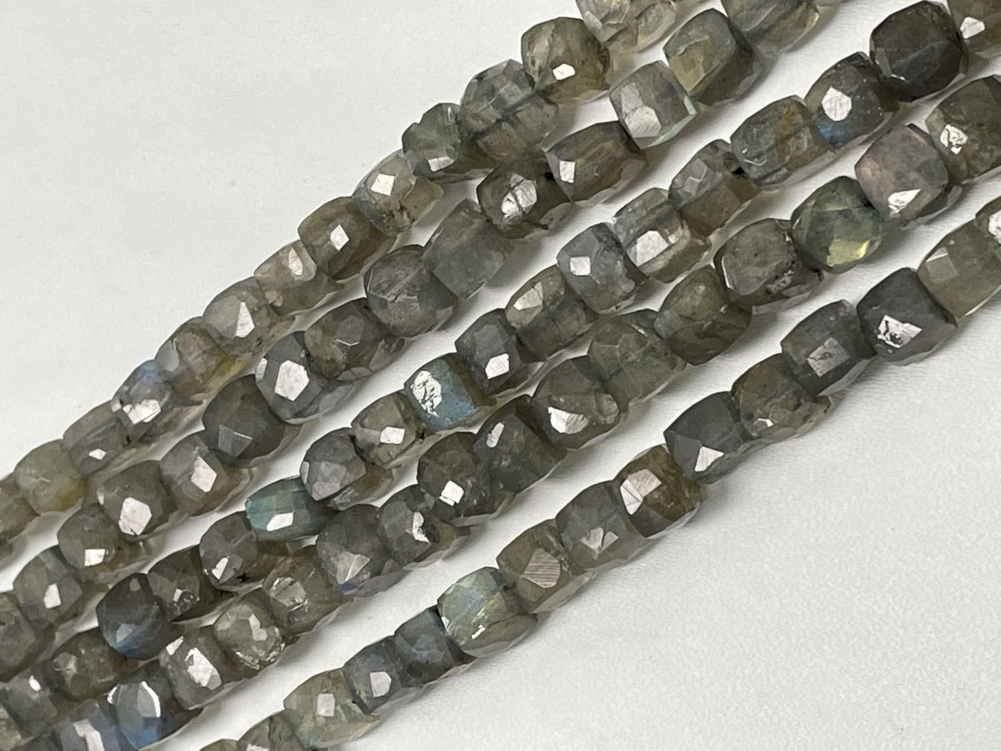 Labradorite Cube Faceted