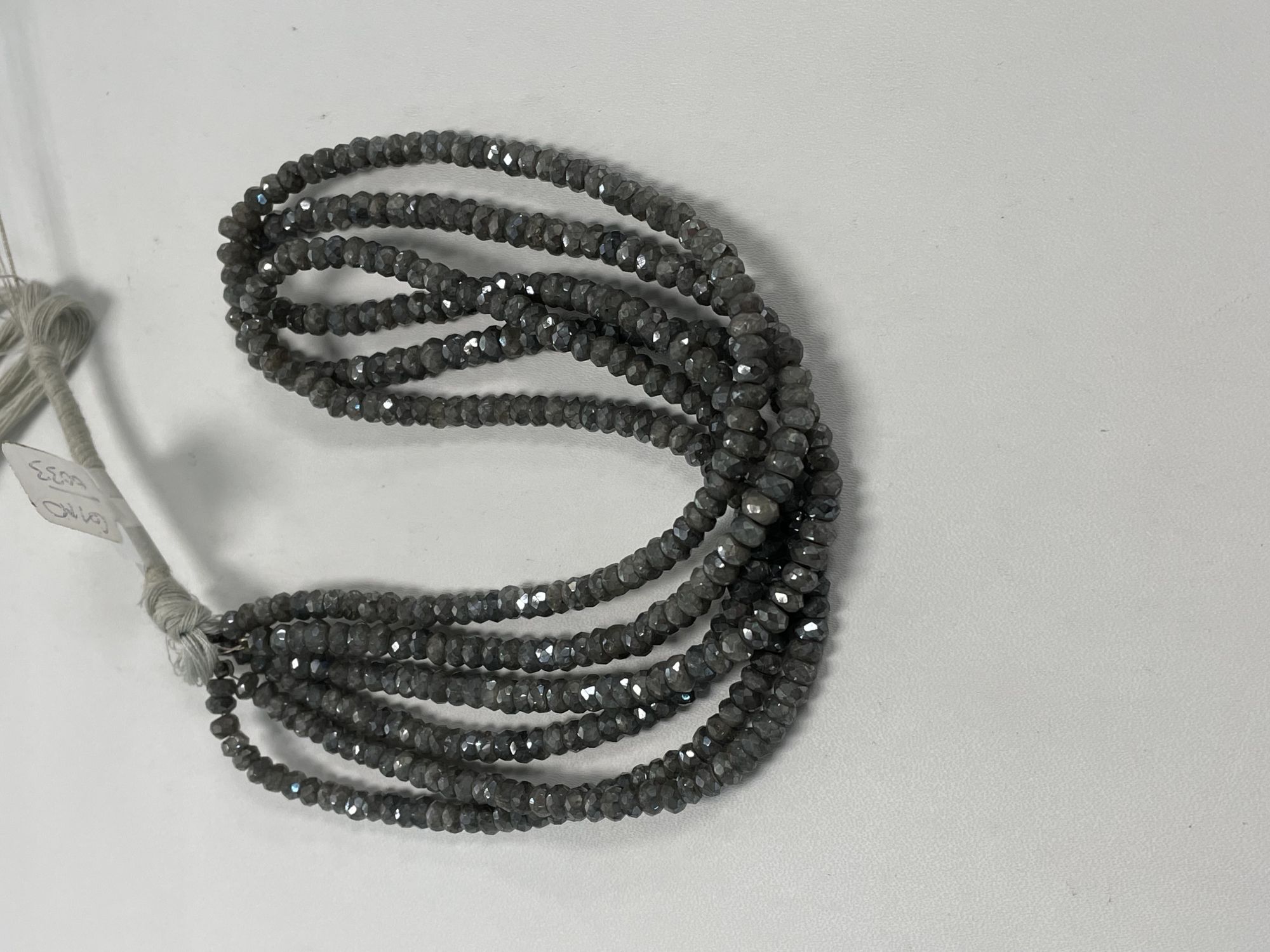 Coated Grey Silverite Rondelle Faceted