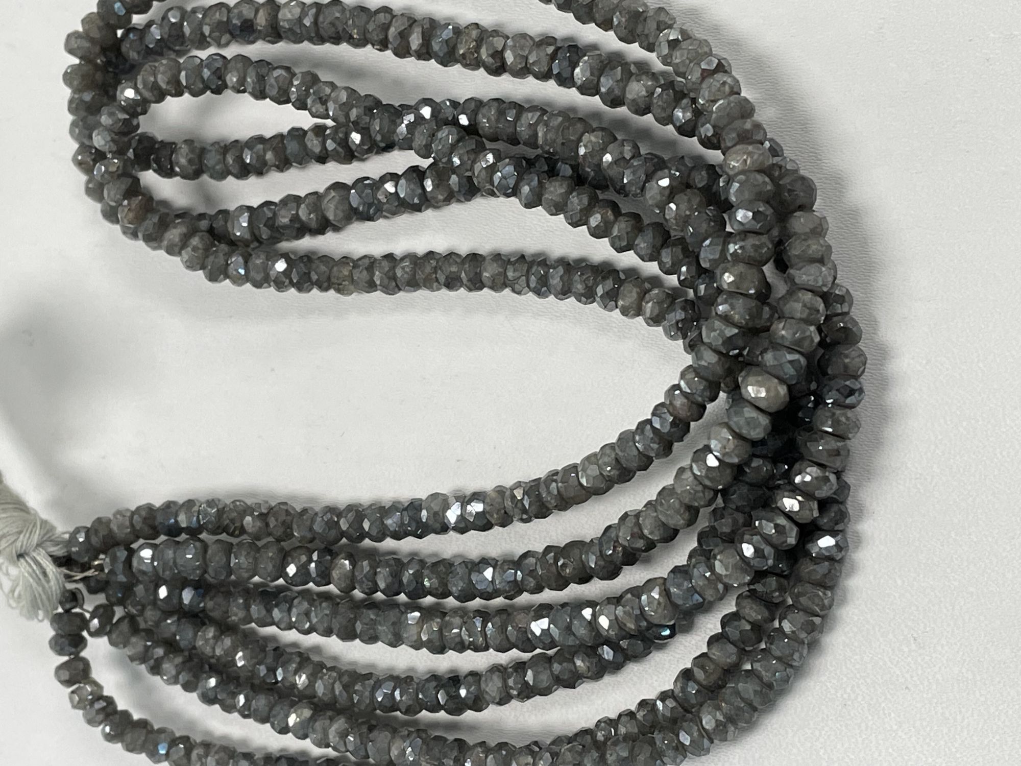 Coated Grey Silverite Rondelle Faceted