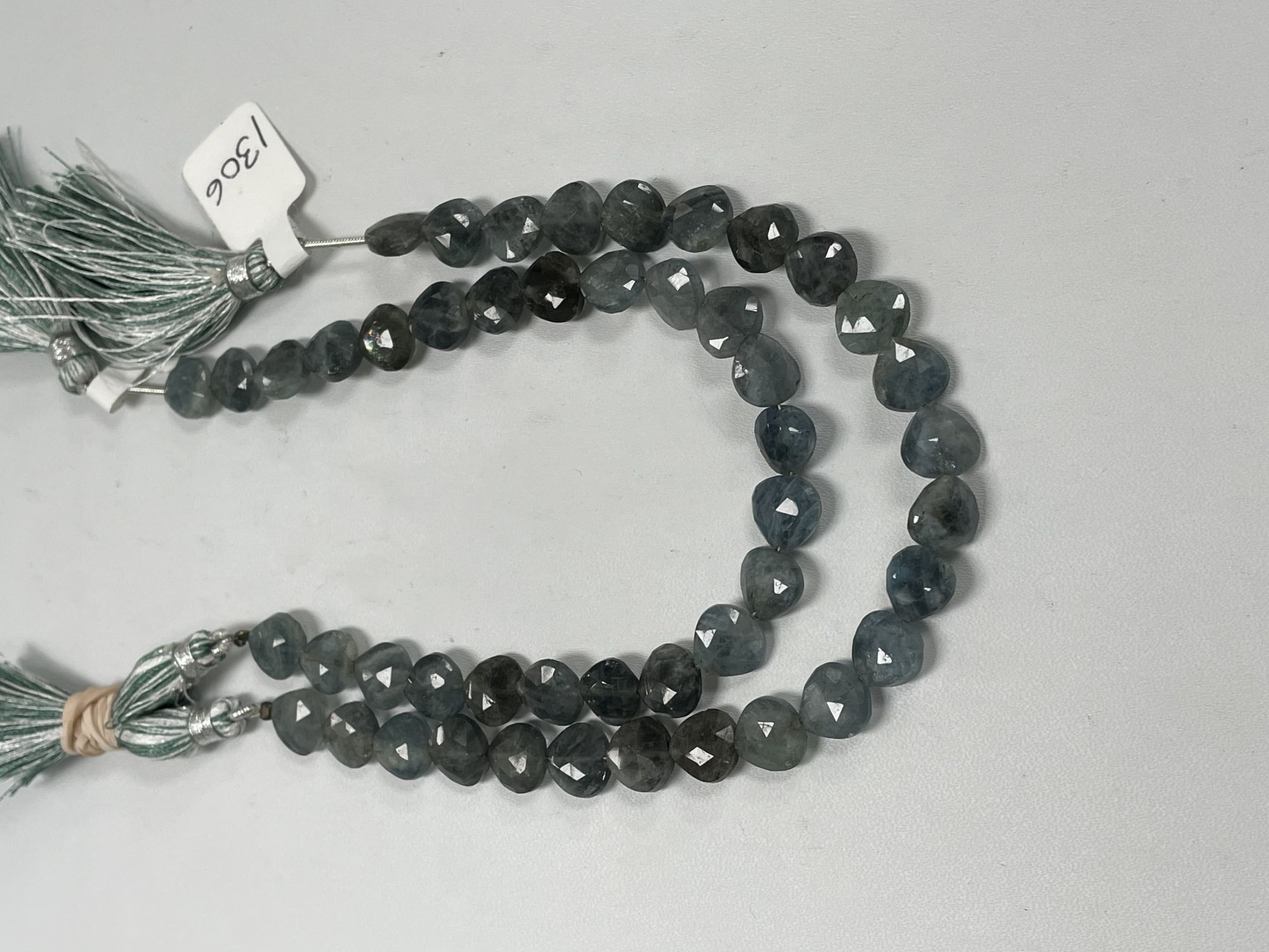 Moss Aquamarine Heart Faceted