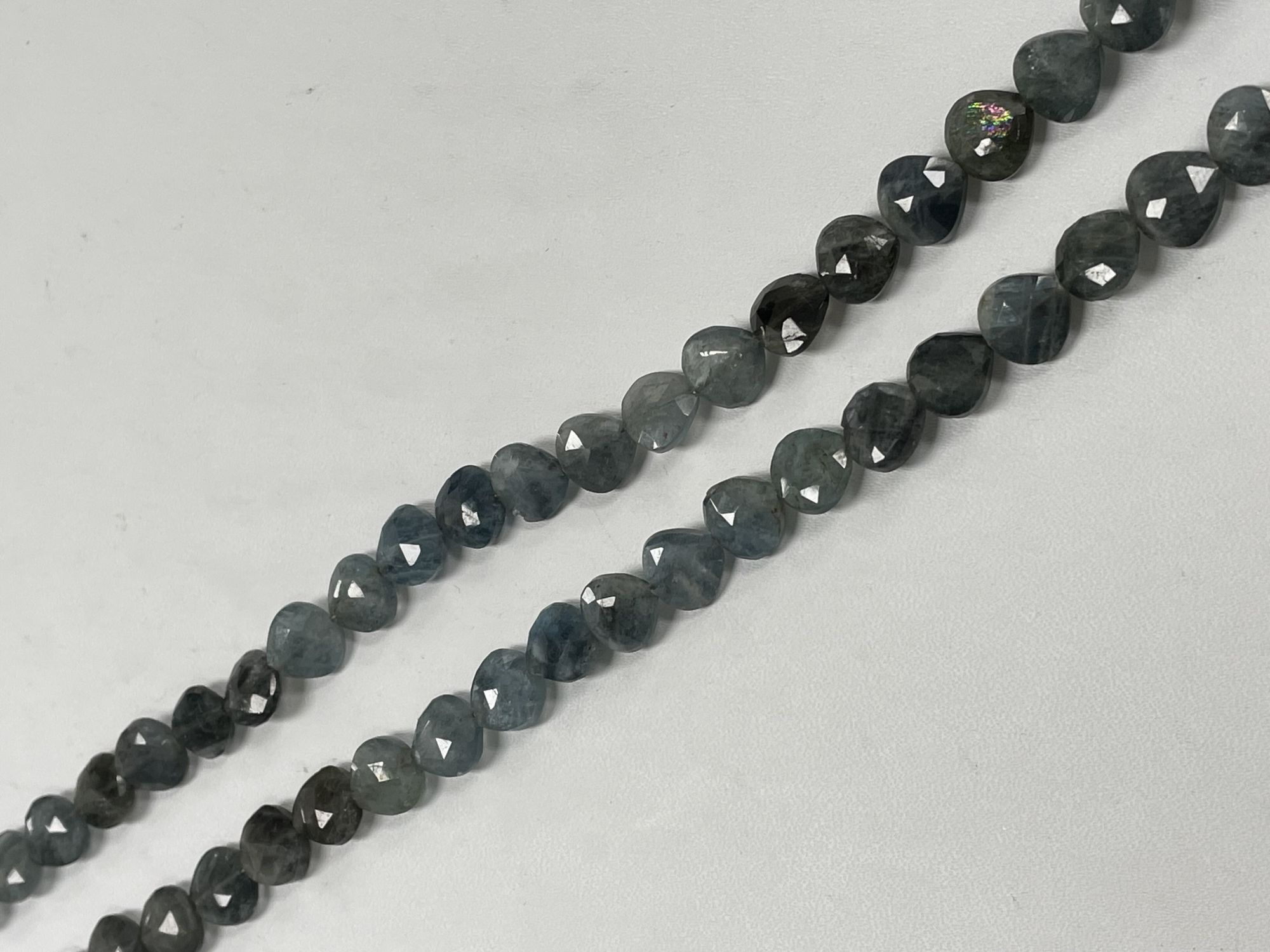 Moss Aquamarine Heart Faceted