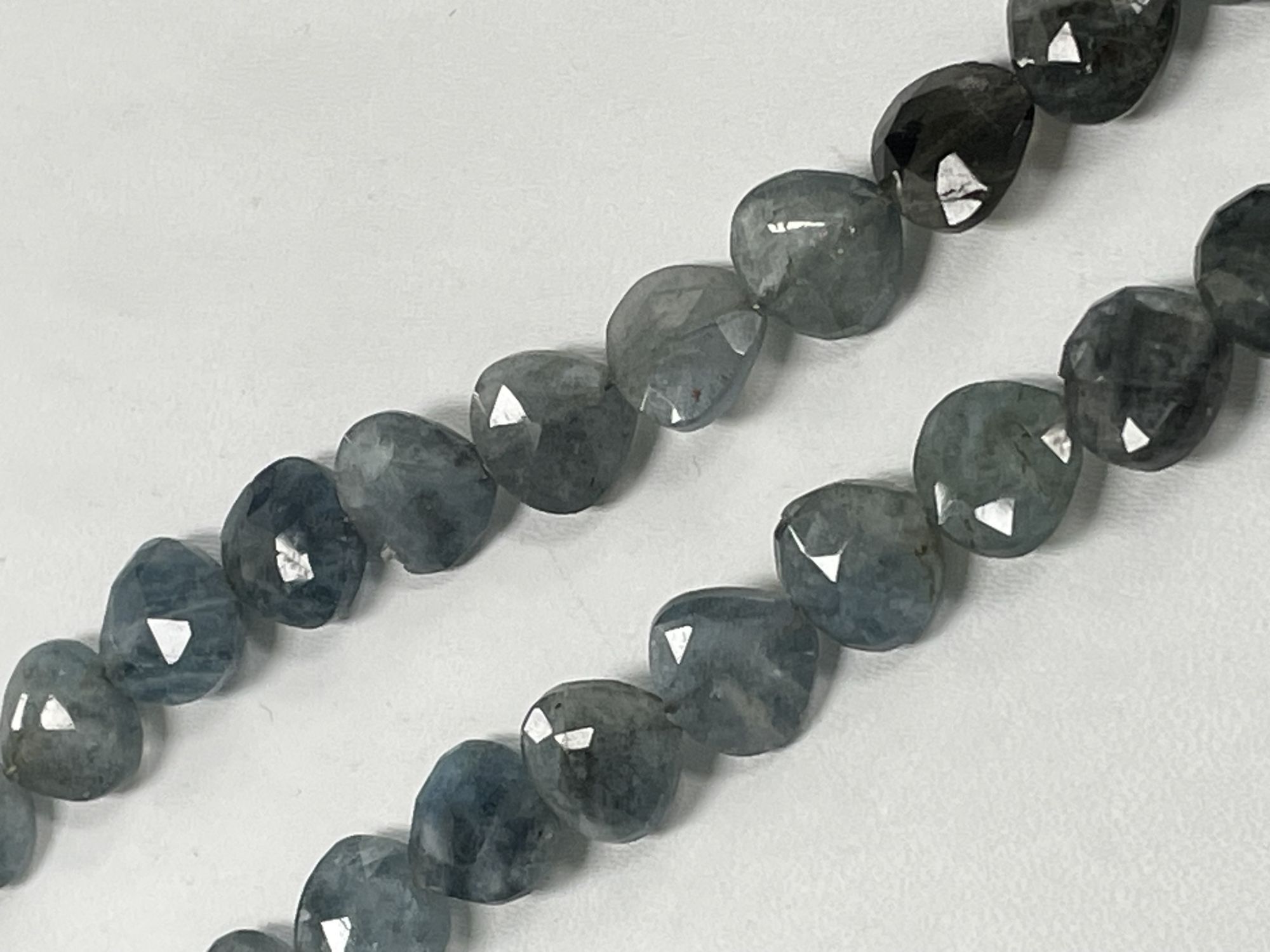 Moss Aquamarine Heart Faceted