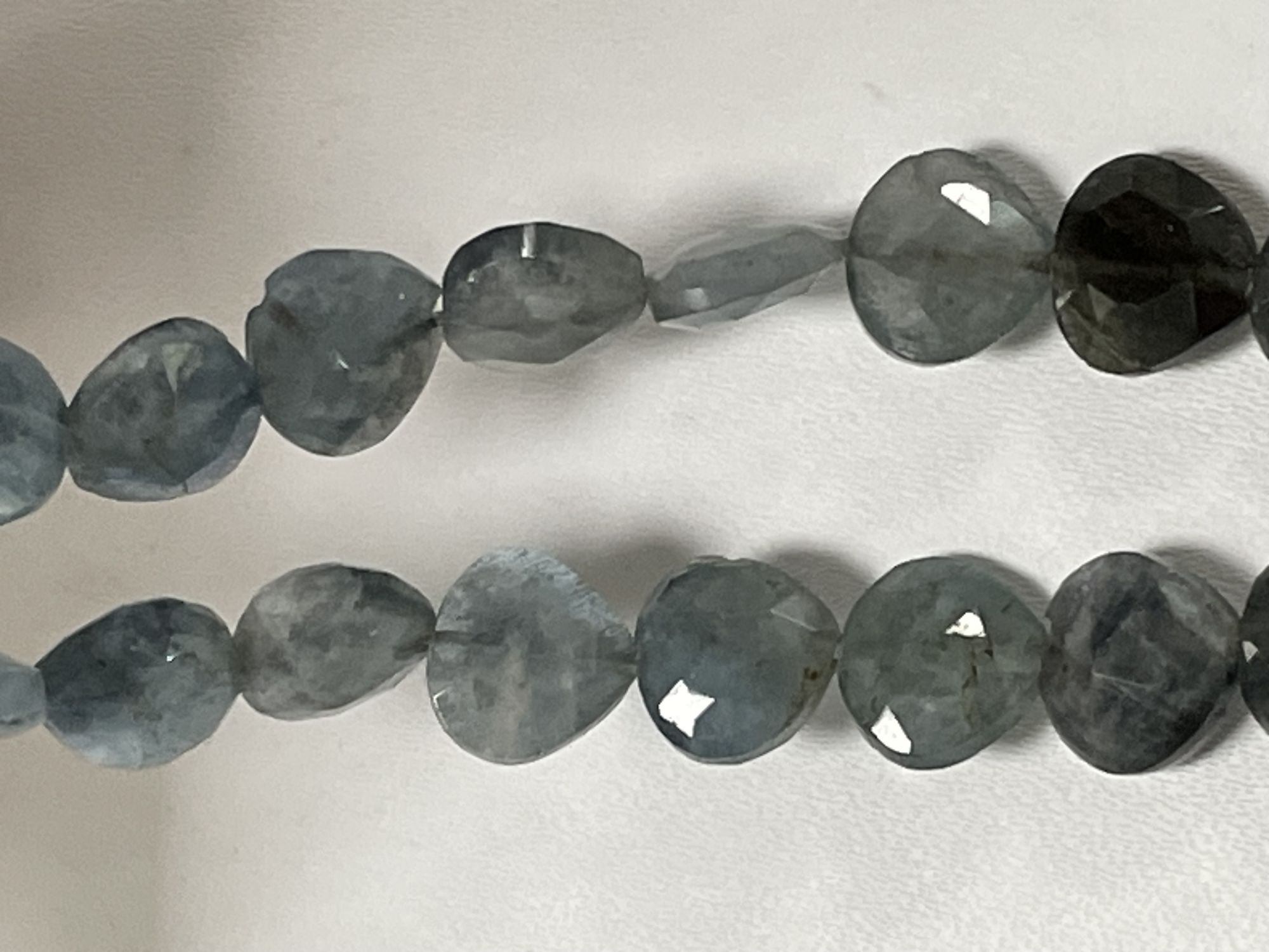 Moss Aquamarine Heart Faceted