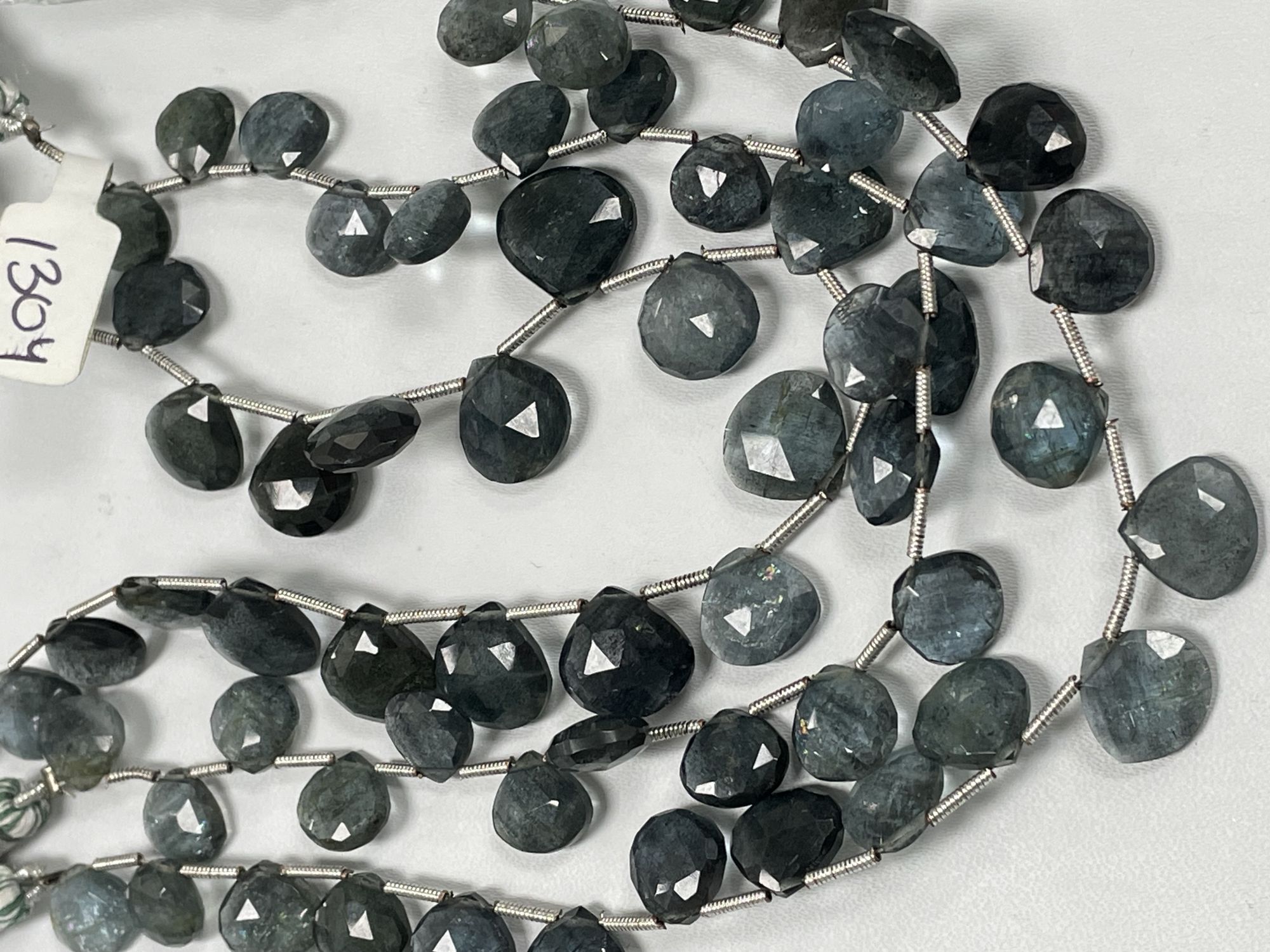 Moss Aquamarine Heart Faceted