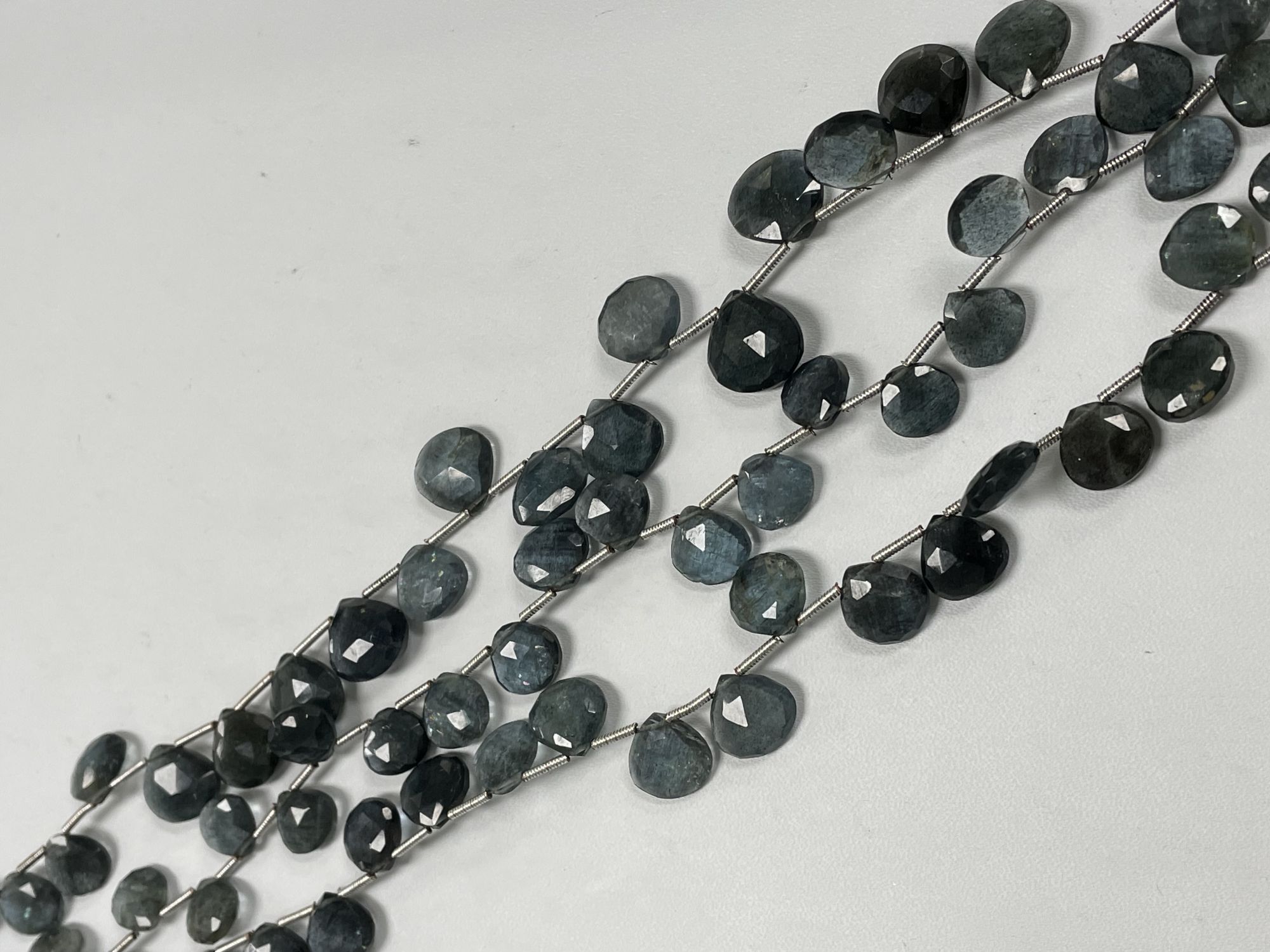 Moss Aquamarine Heart Faceted