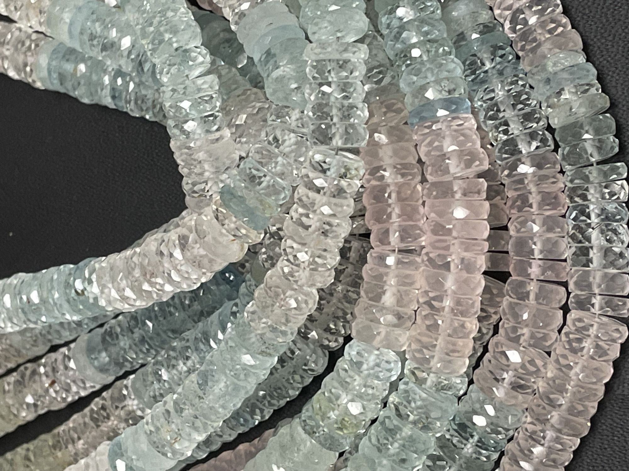 Multi Aquamarine Tire Faceted