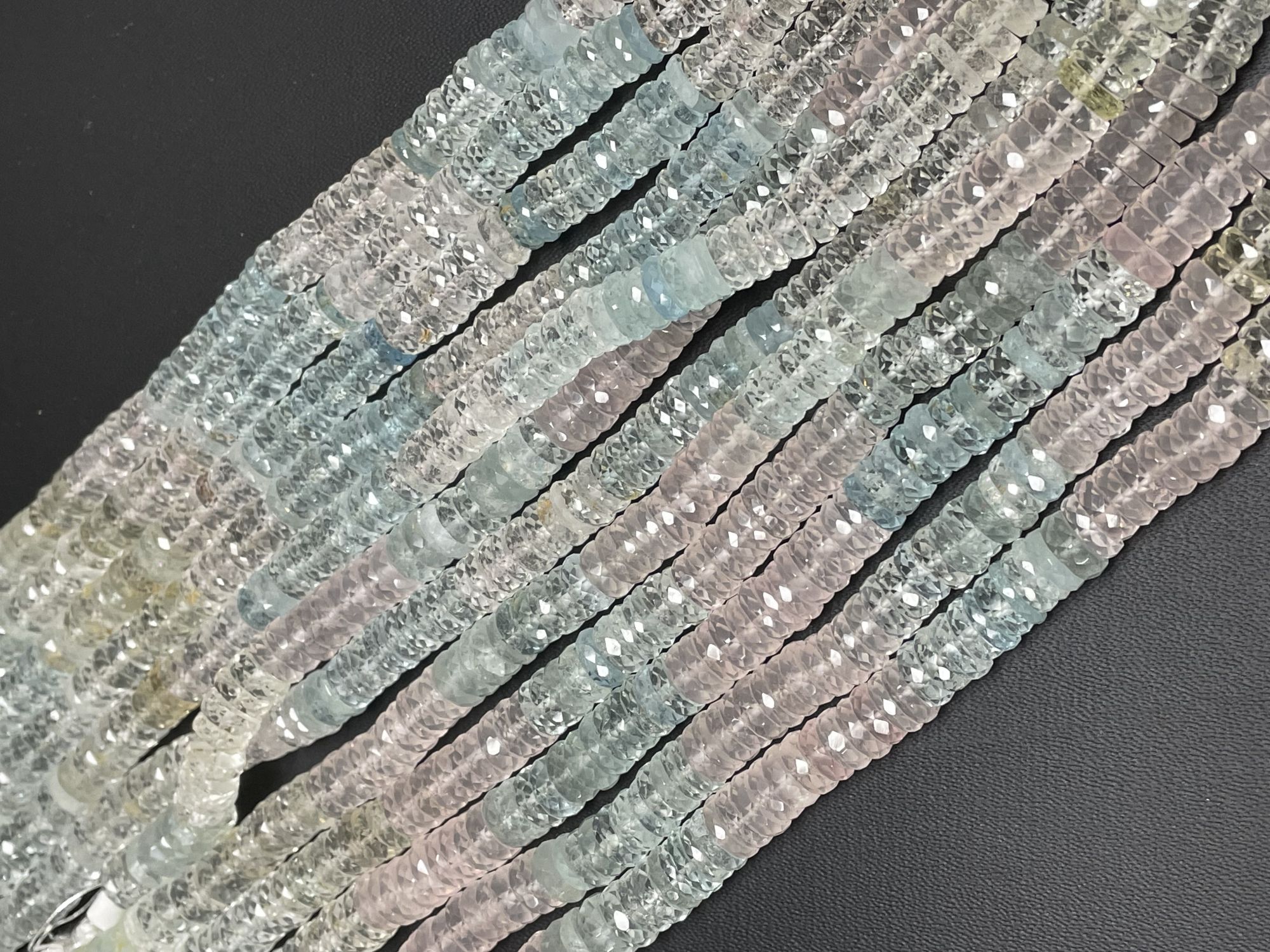 Multi Aquamarine Tire Faceted