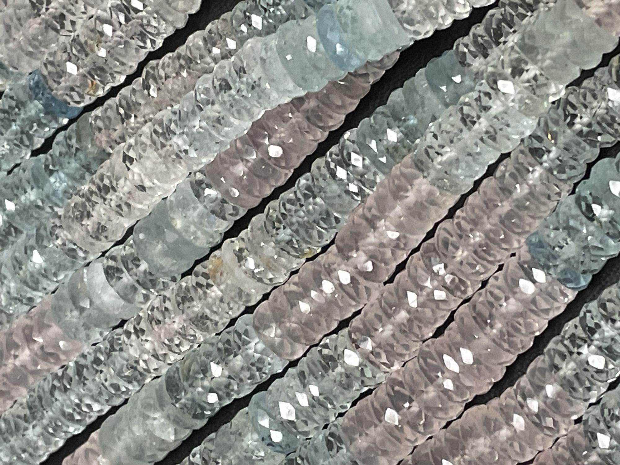 Multi Aquamarine Tire Faceted