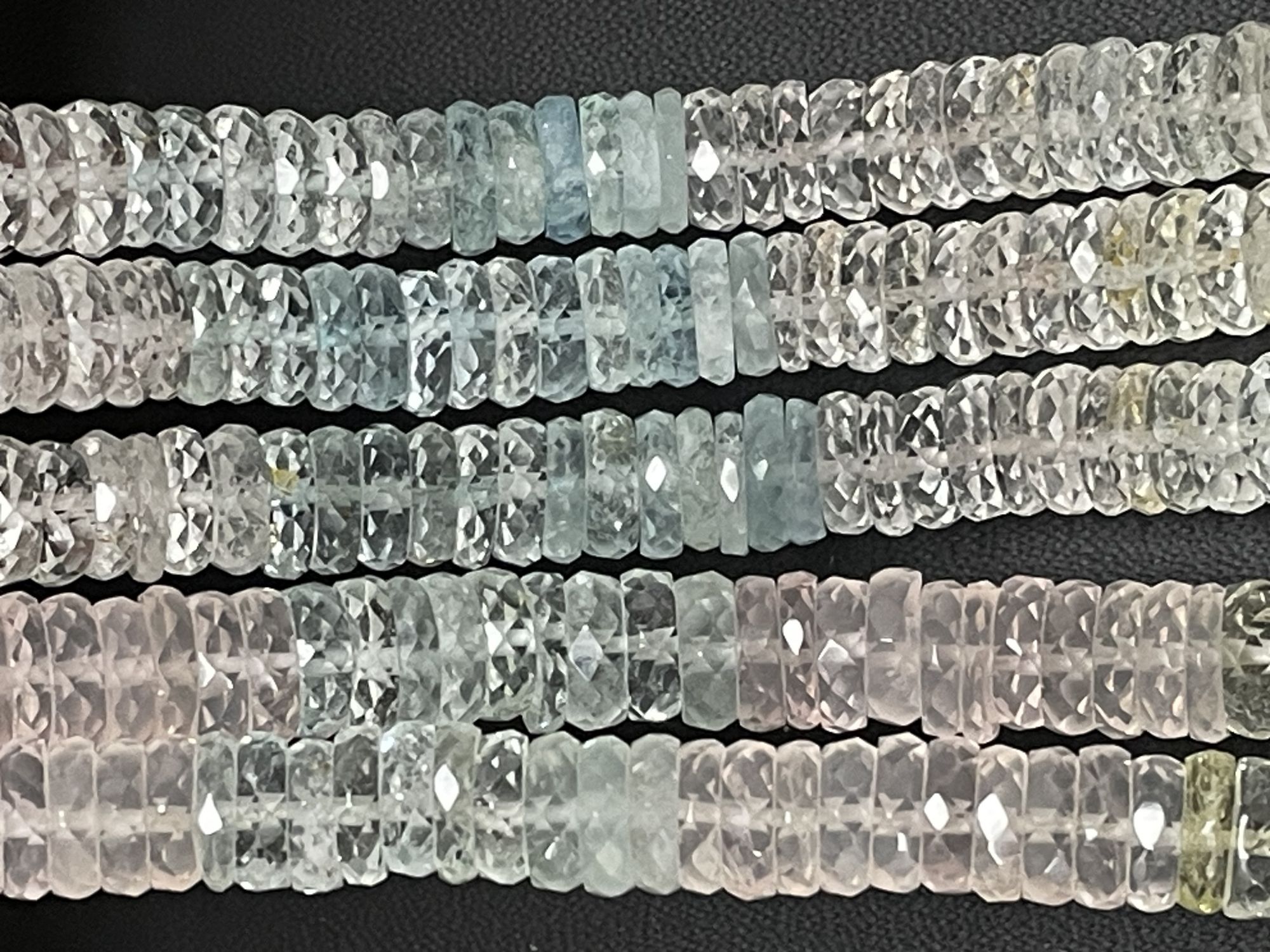 Multi Aquamarine Tire Faceted