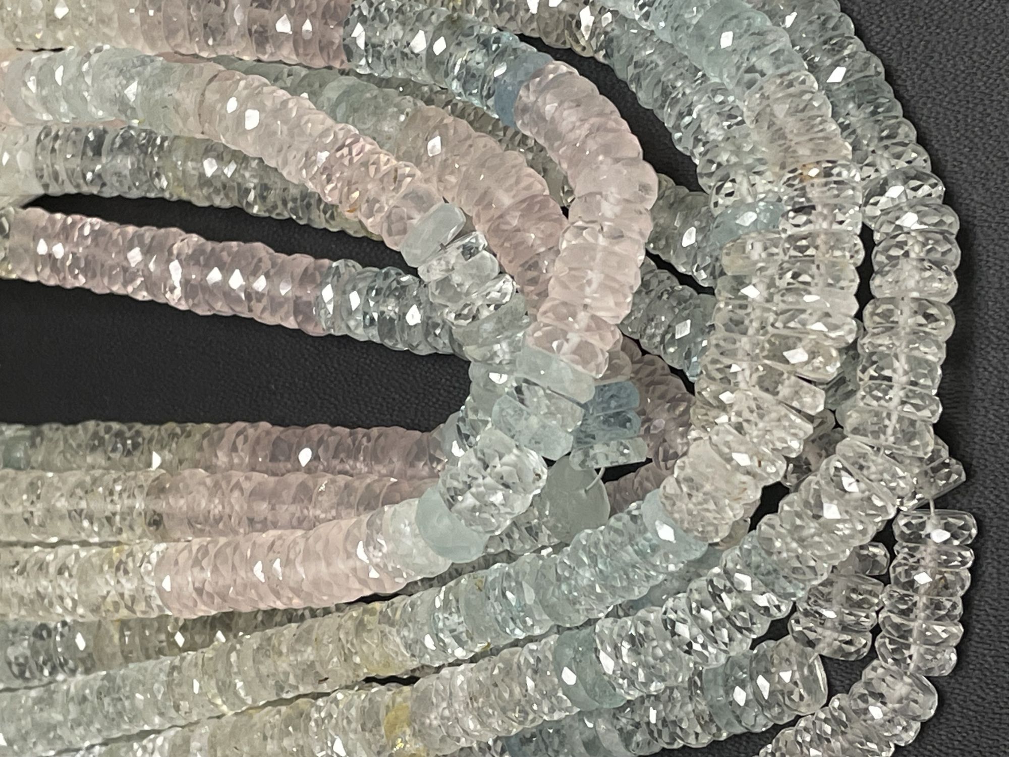 Multi Aquamarine Tire Faceted