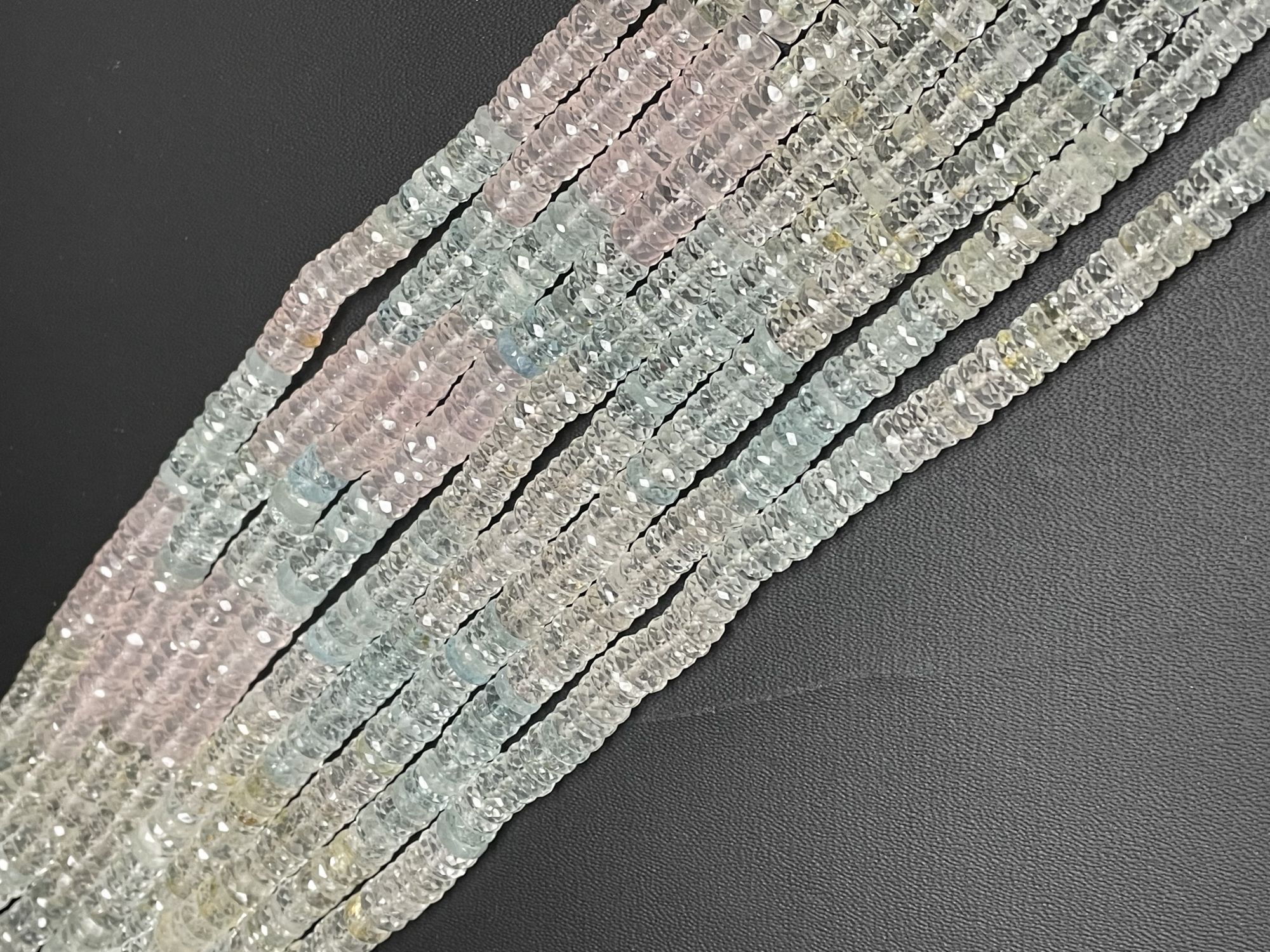 Multi Aquamarine Tire Faceted