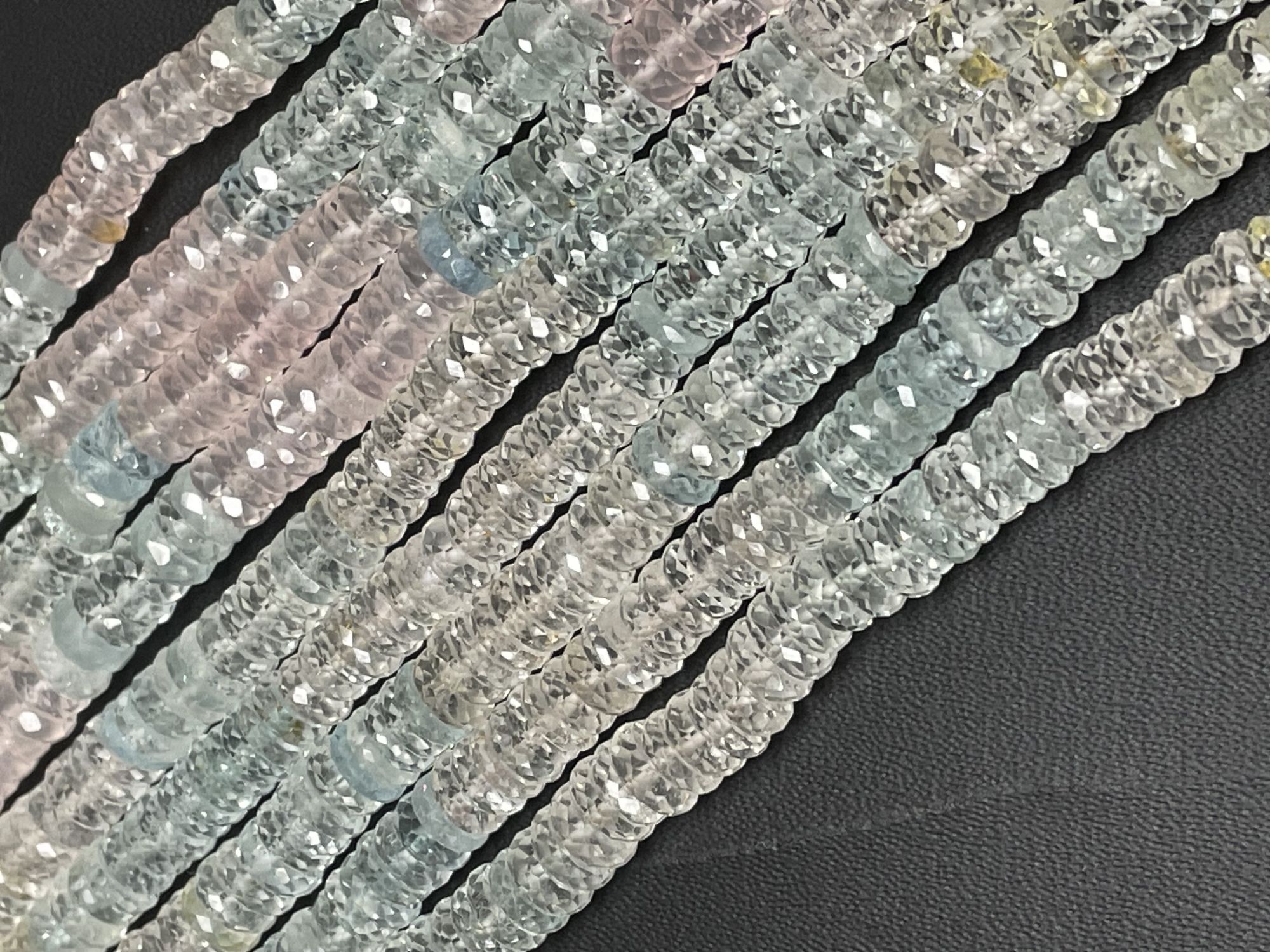 Multi Aquamarine Tire Faceted
