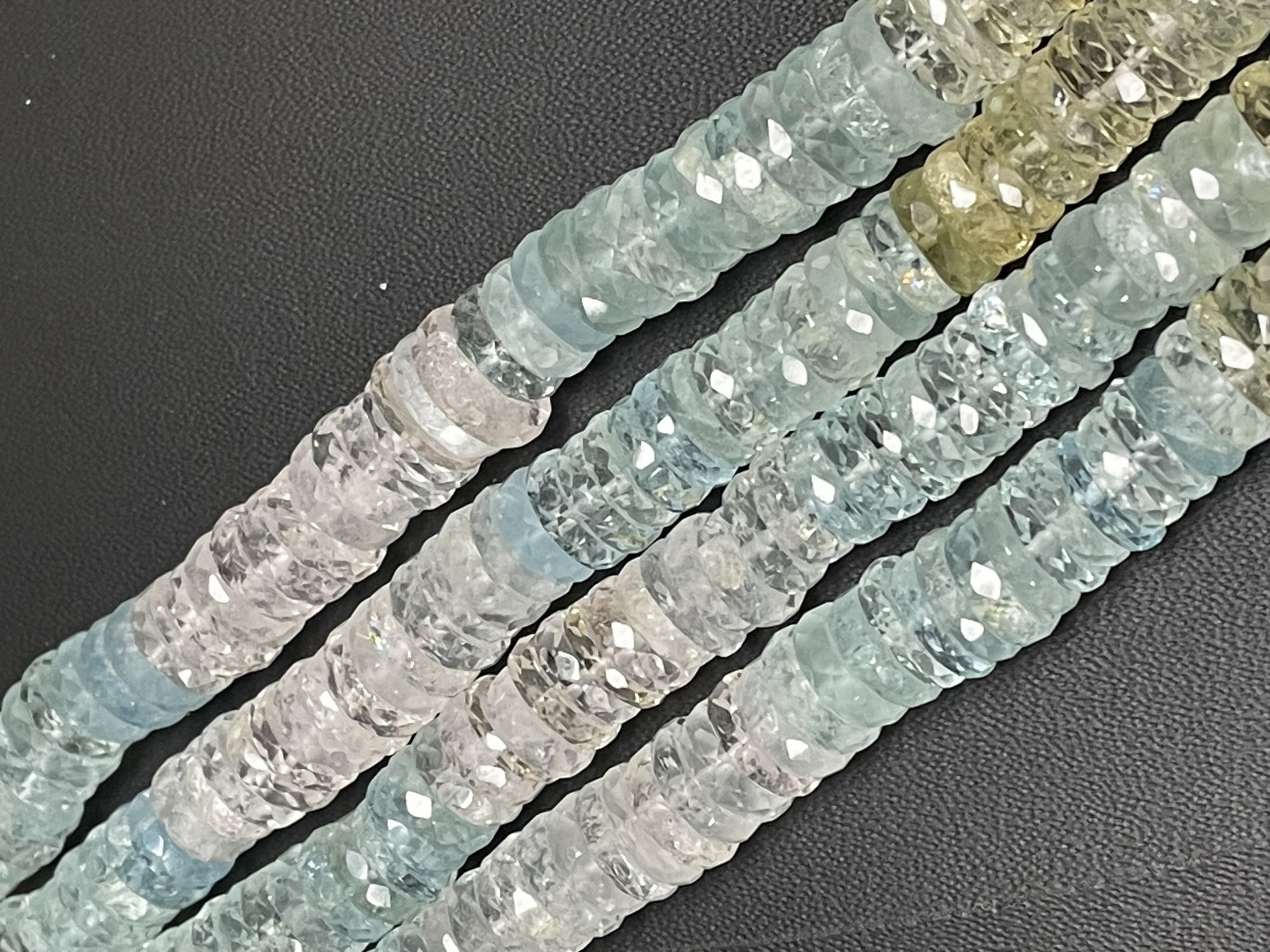 Multi Aquamarine Tire Faceted
