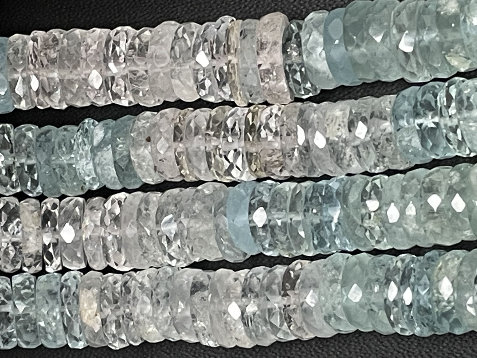 Multi Aquamarine Tire Faceted