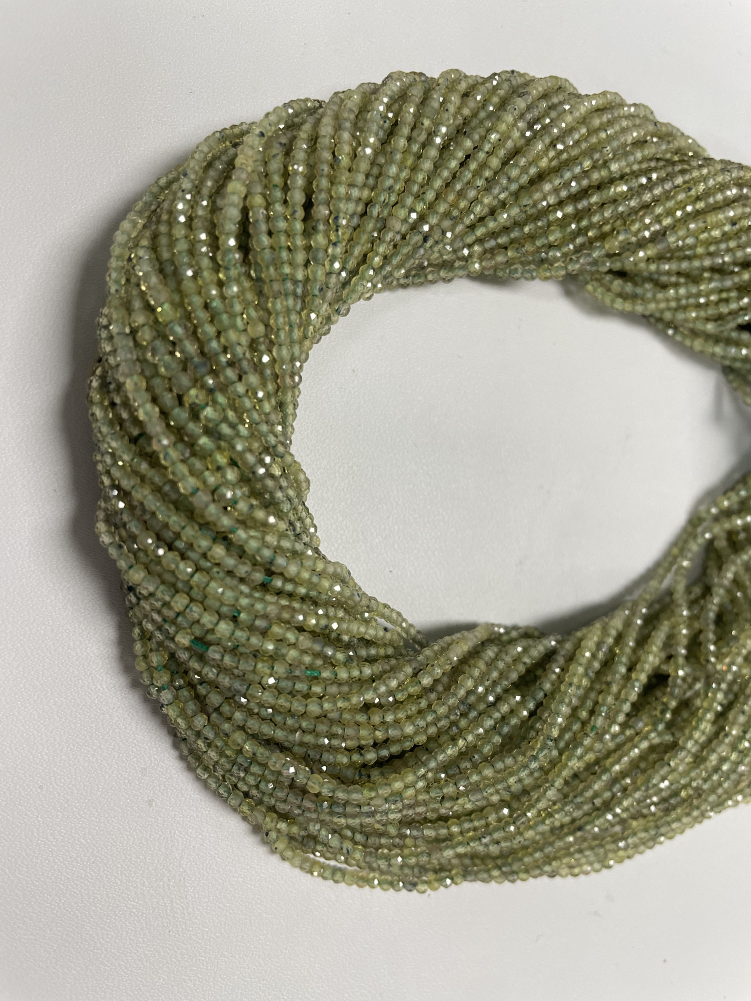 Green Sapphire Rondelle Faceted