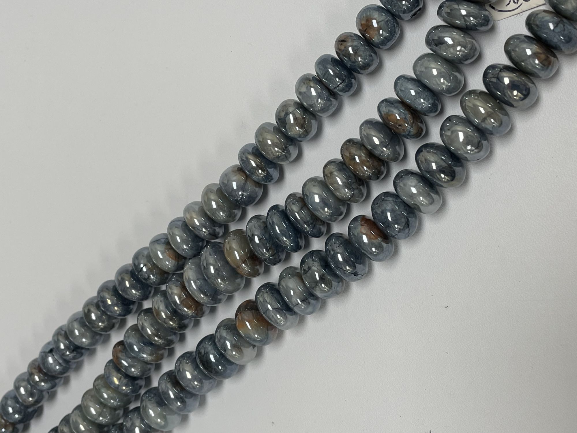 Coated Blue Silicatite Rondelle Smooth