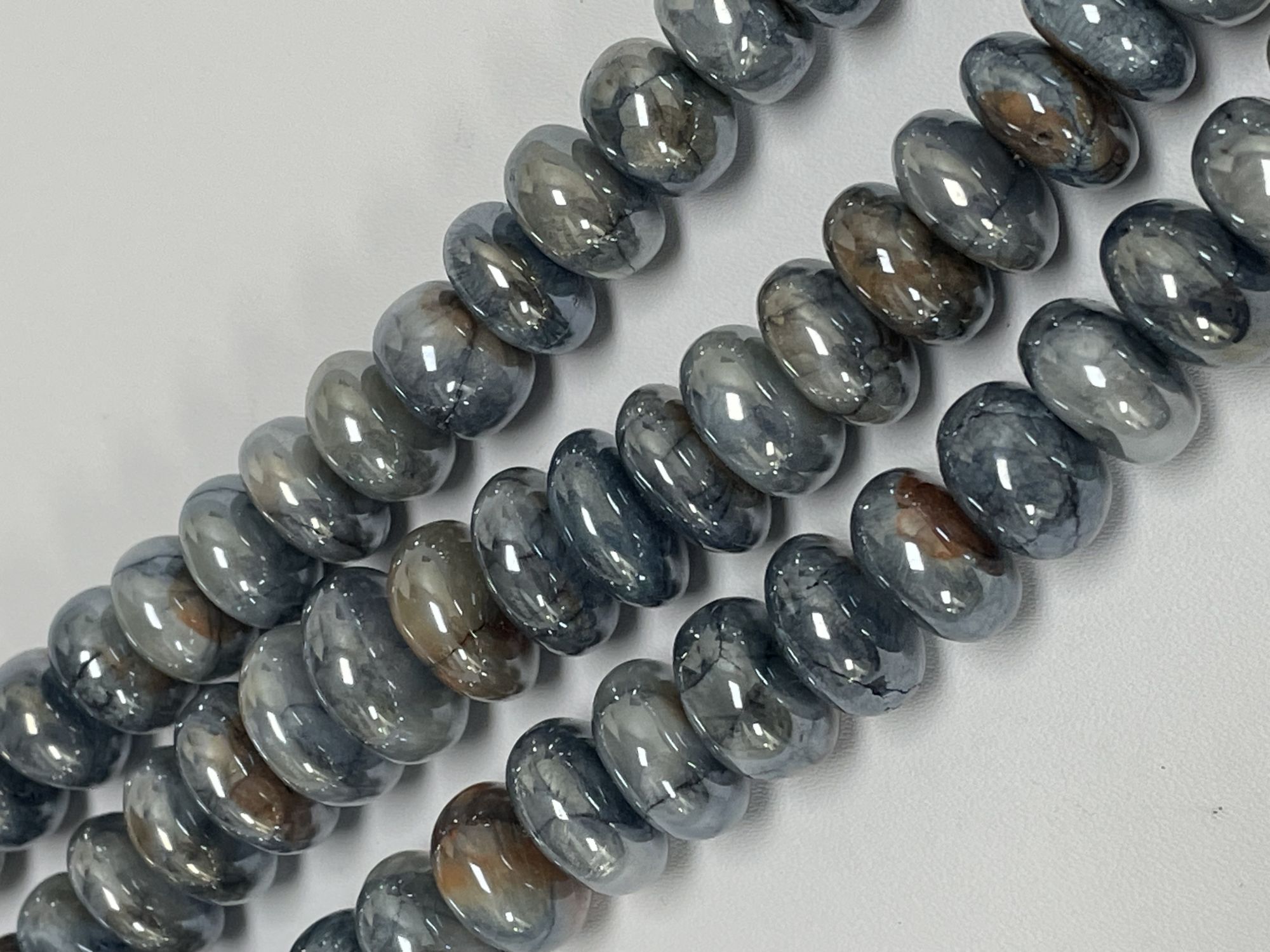 Coated Blue Silicatite Rondelle Smooth