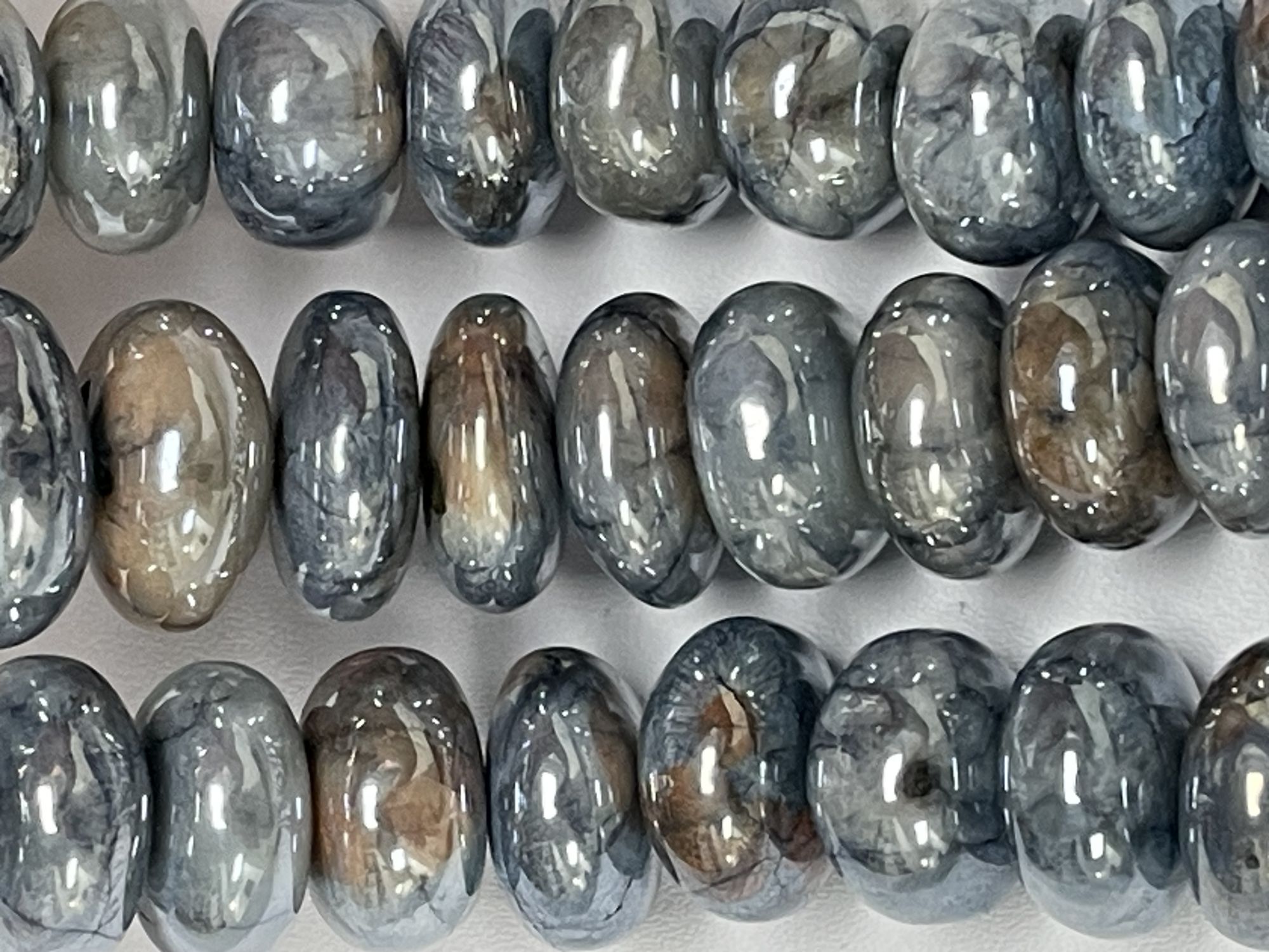 Coated Blue Silicatite Rondelle Smooth