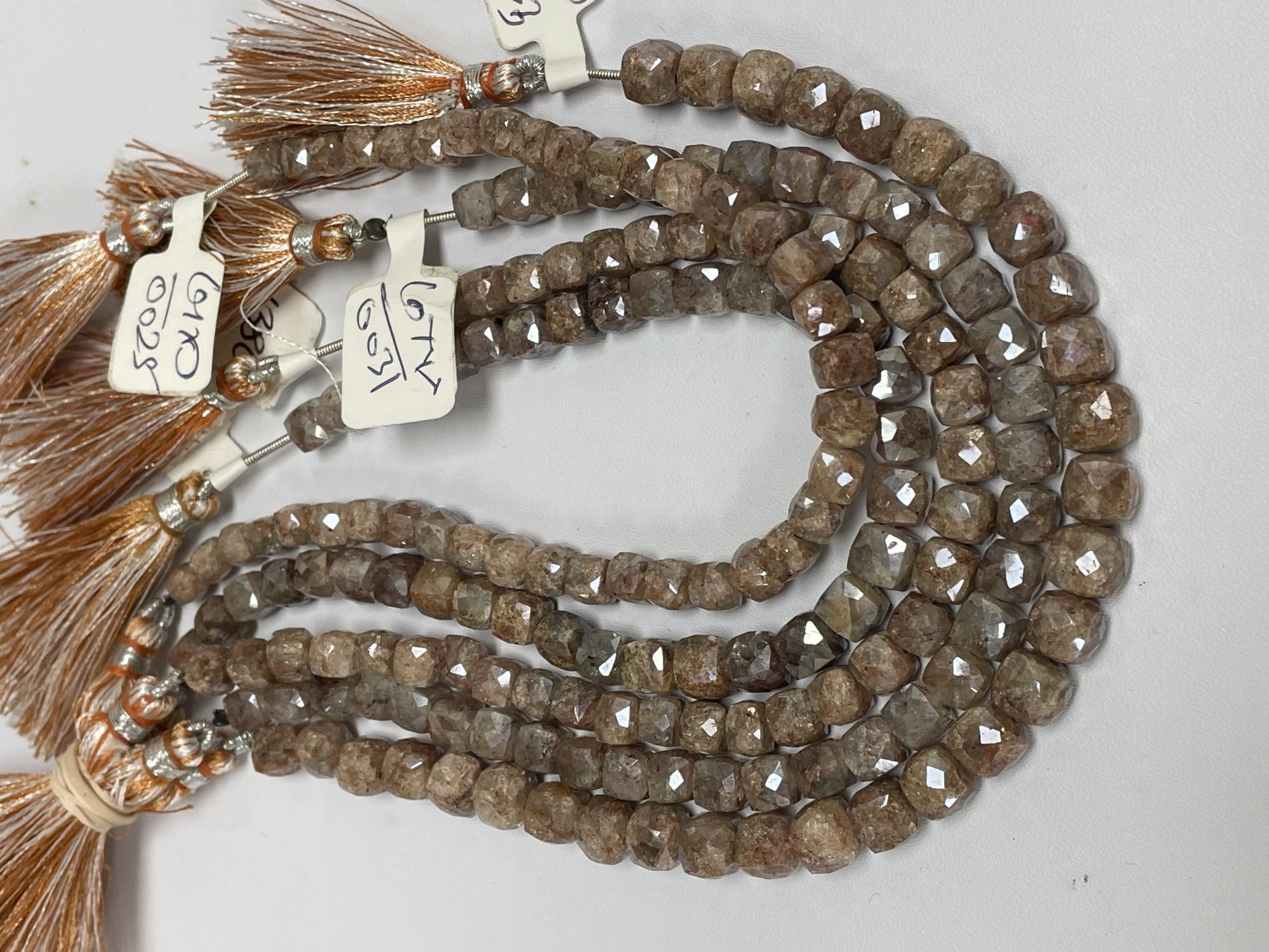 Coated Brown Silverite Cube Faceted