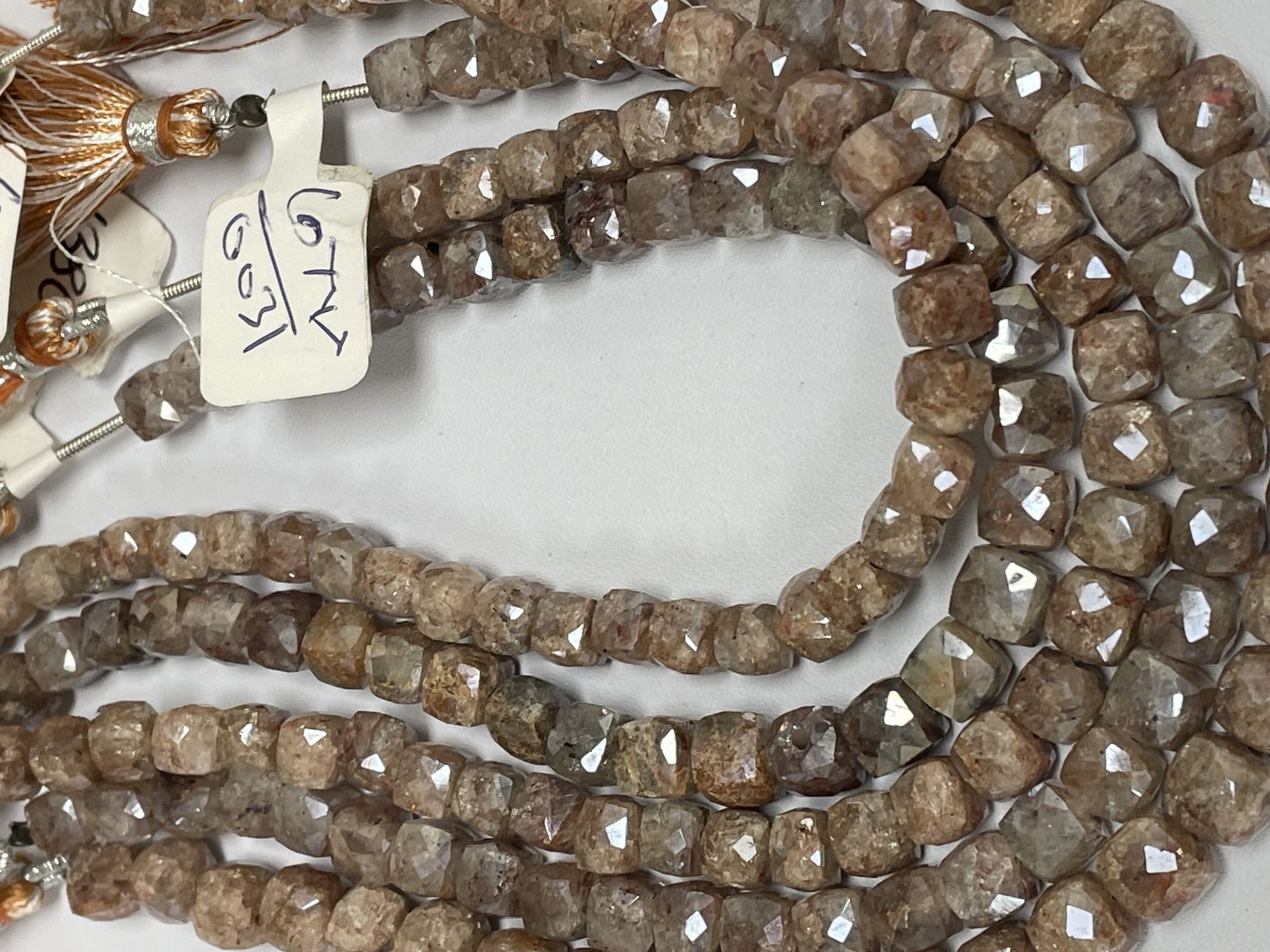 Coated Brown Silverite Cube Faceted