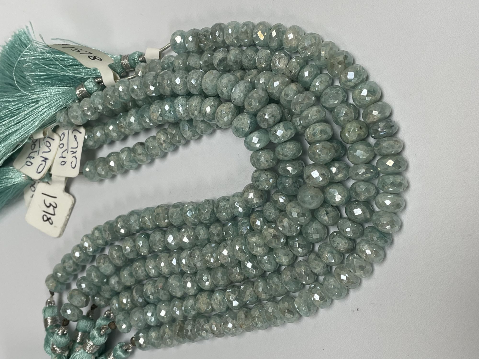 Coated Aqua Grapolite Rondelle faceted