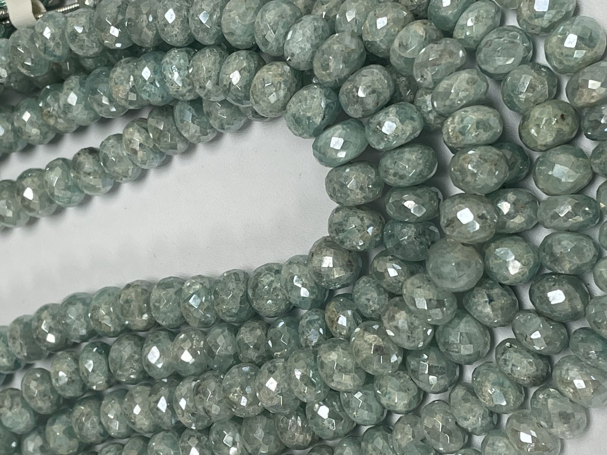 Coated Aqua Grapolite Rondelle faceted