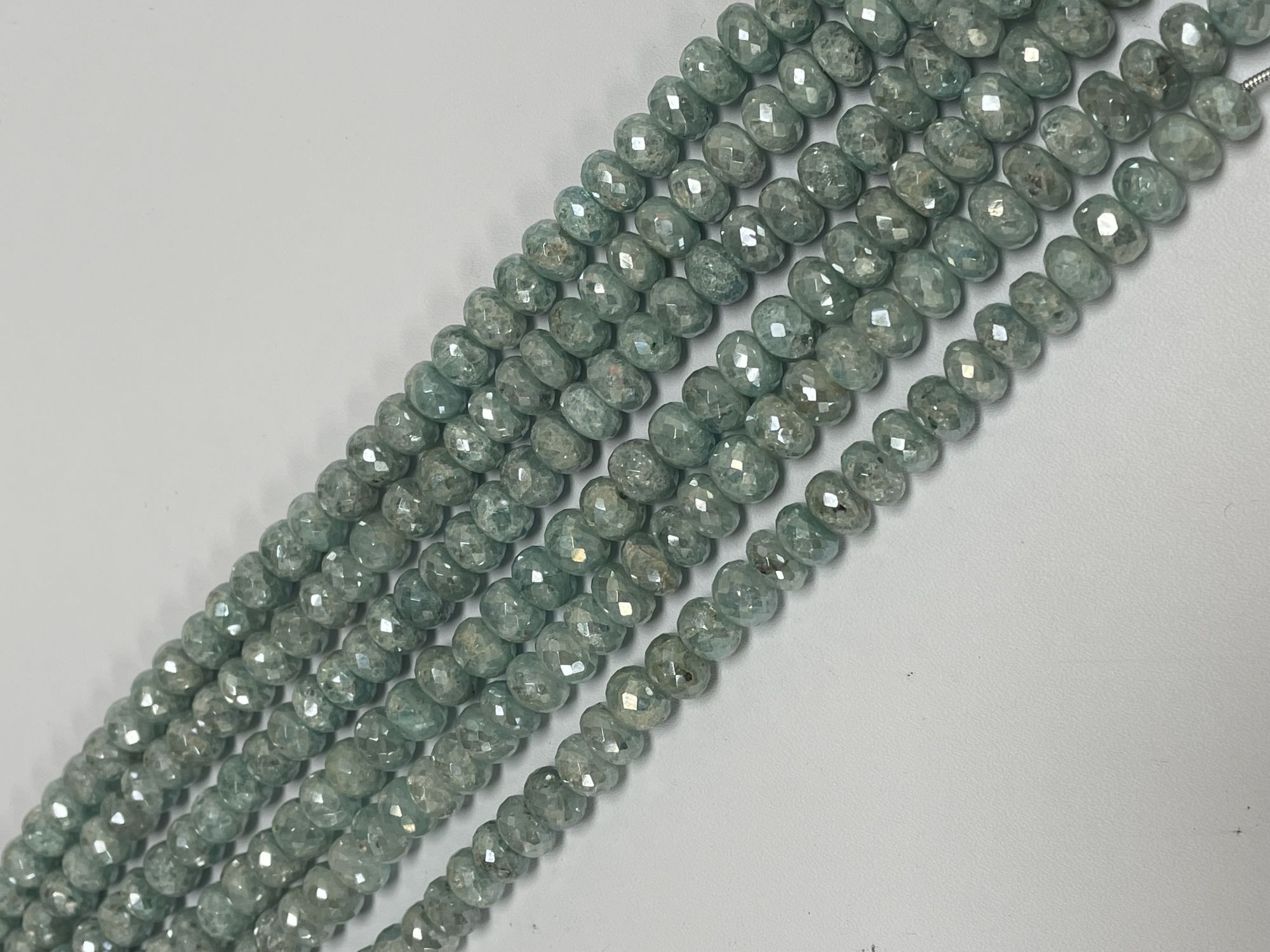 Coated Aqua Grapolite Rondelle faceted