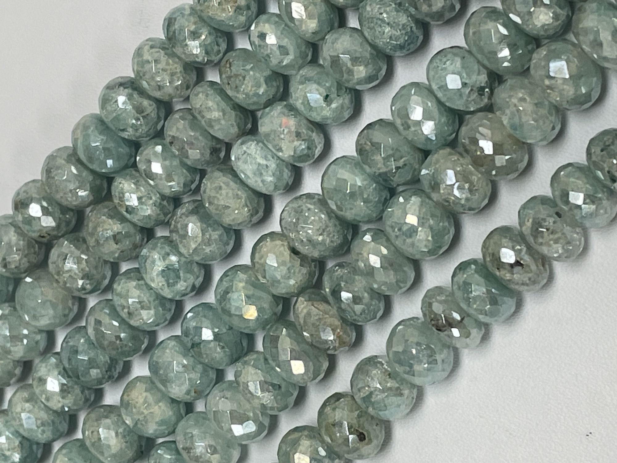 Coated Aqua Grapolite Rondelle faceted