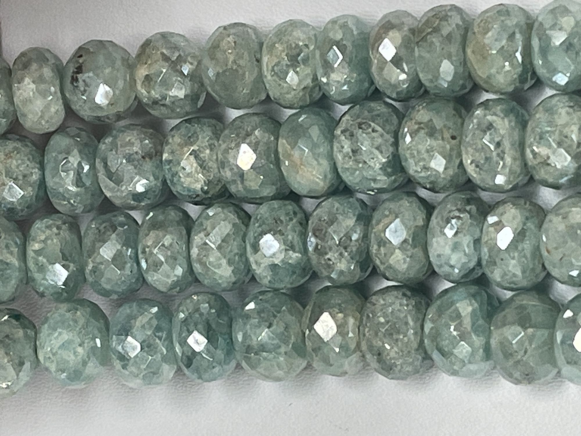 Coated Aqua Grapolite Rondelle faceted