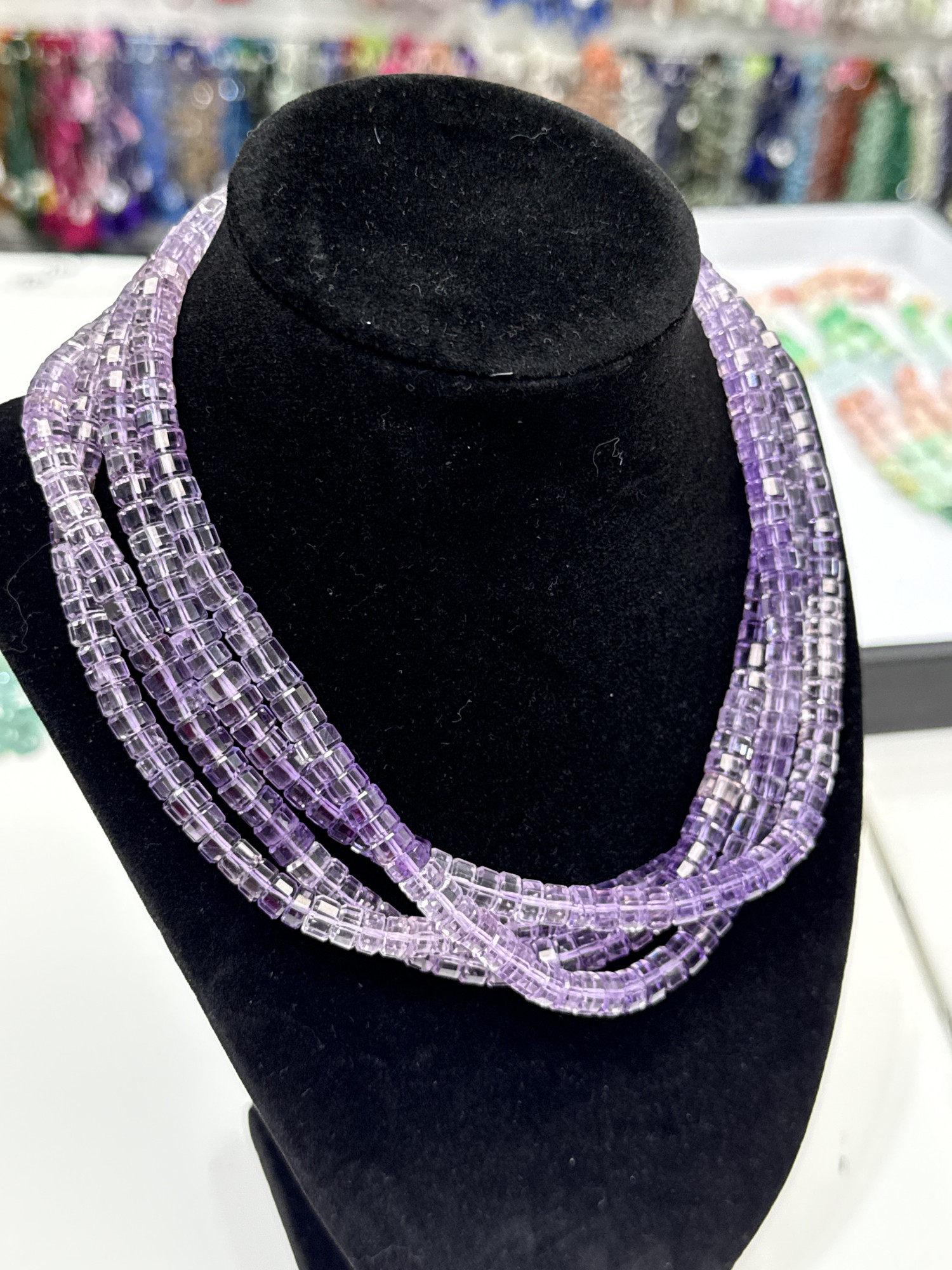 Shaded Purple Amethyst Tire Faceted