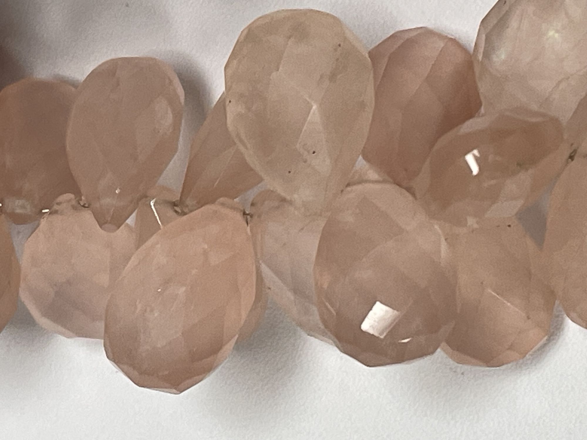 Pink Strawberry Quartz Pear Faceted