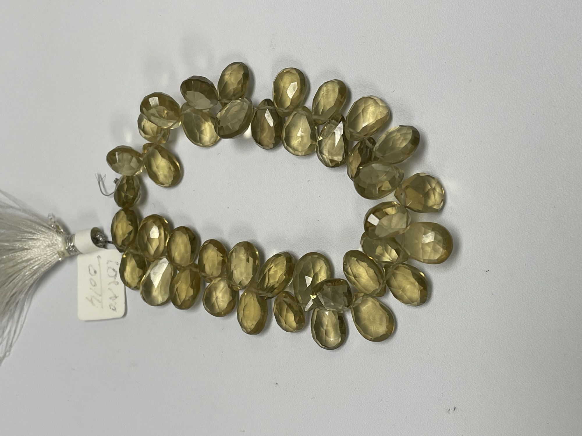 Olive Hydro Quartz Pear Faceted