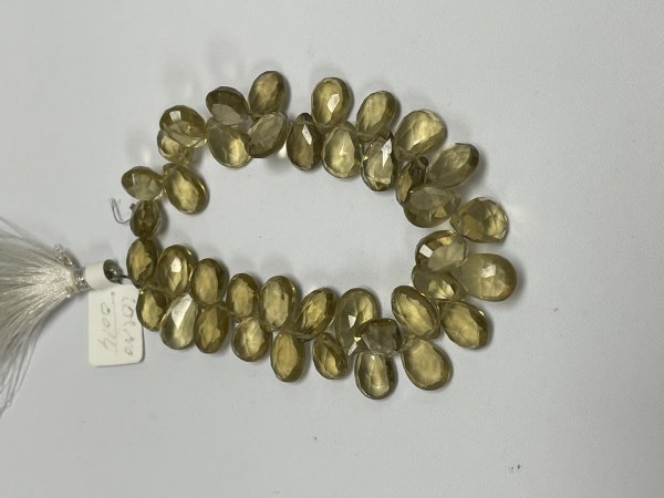 Olive Hydro Quartz Pear Faceted