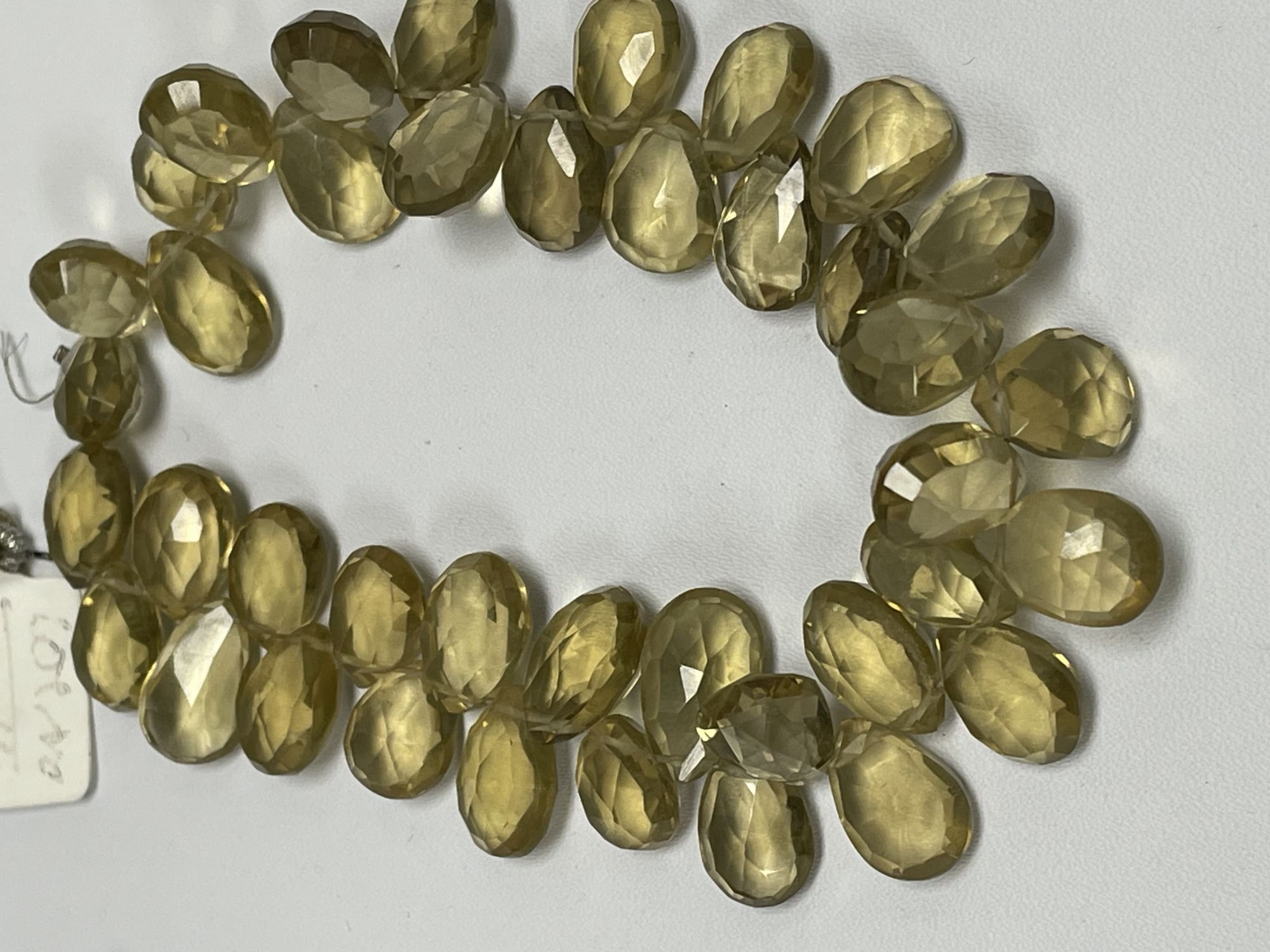Olive Hydro Quartz Pear Faceted