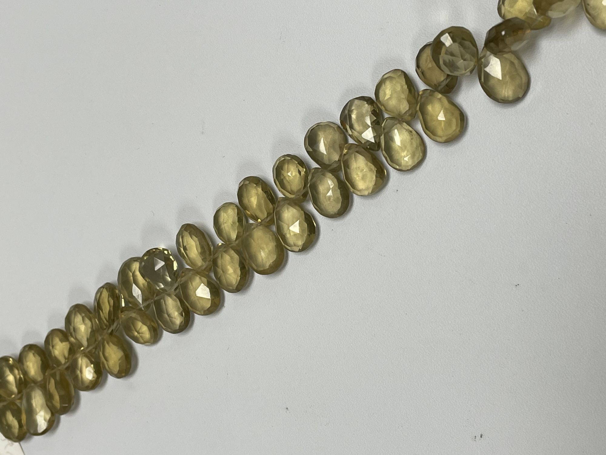 Olive Hydro Quartz Pear Faceted