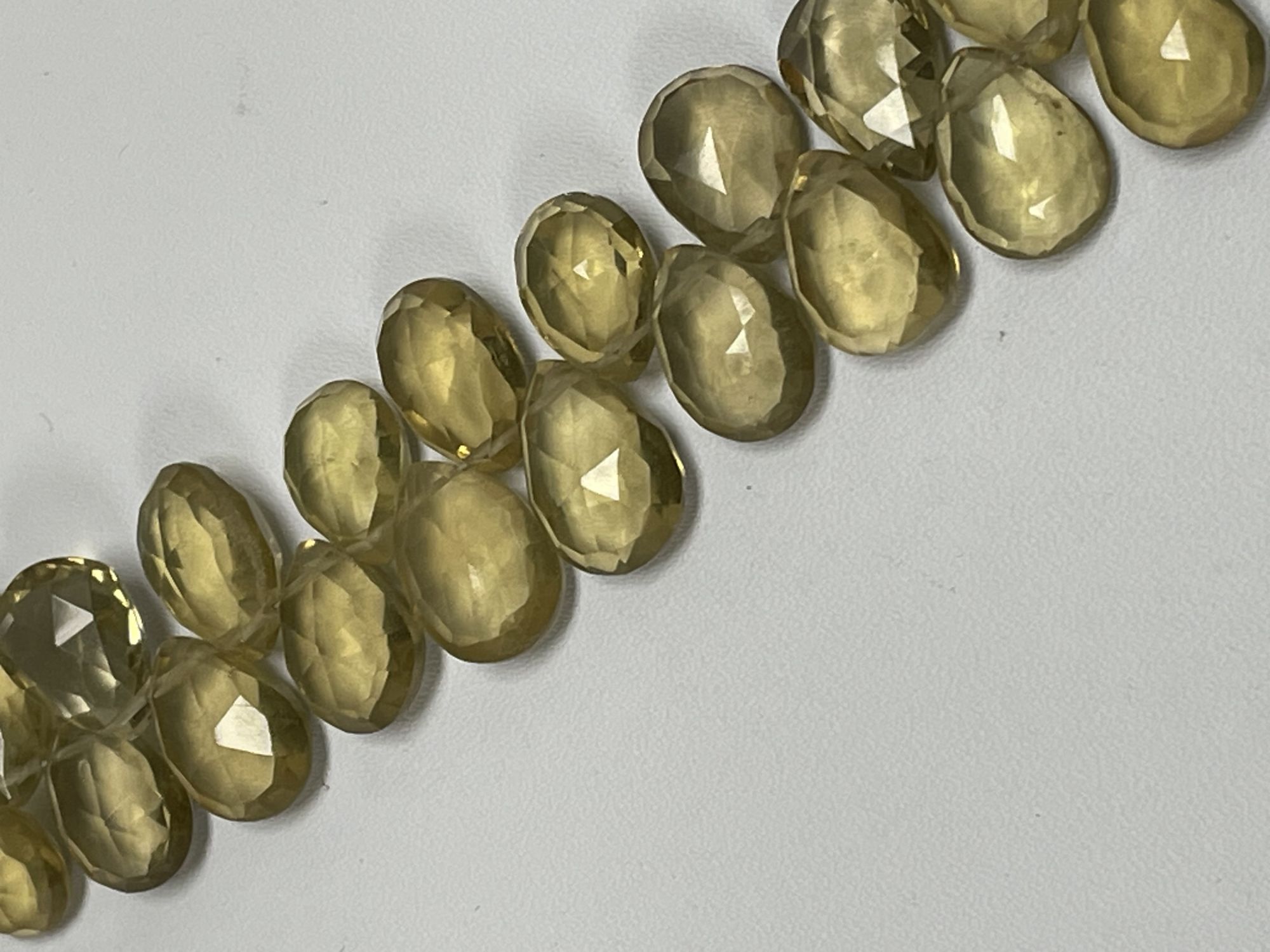 Olive Hydro Quartz Pear Faceted