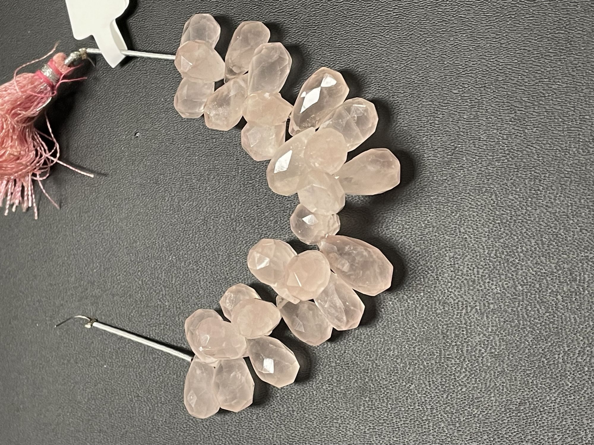 Pink Rose Quartz Drop Faceted
