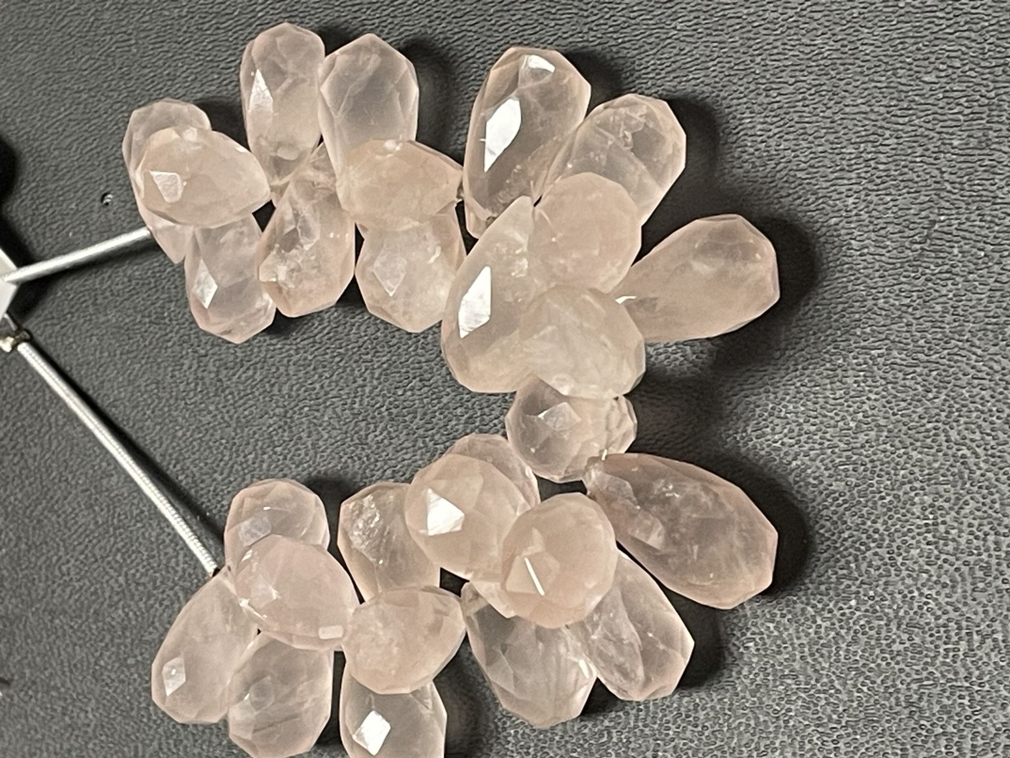 Pink Rose Quartz Drop Faceted