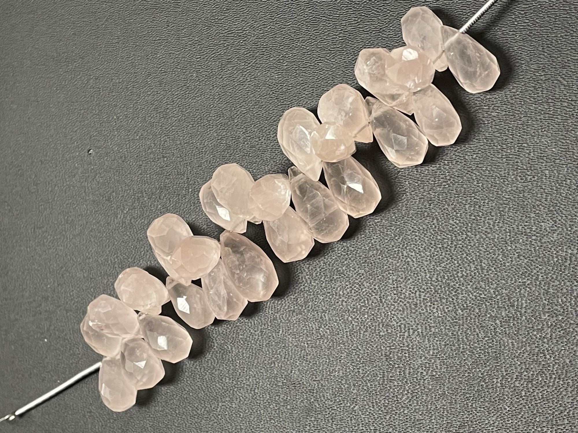 Pink Rose Quartz Drop Faceted