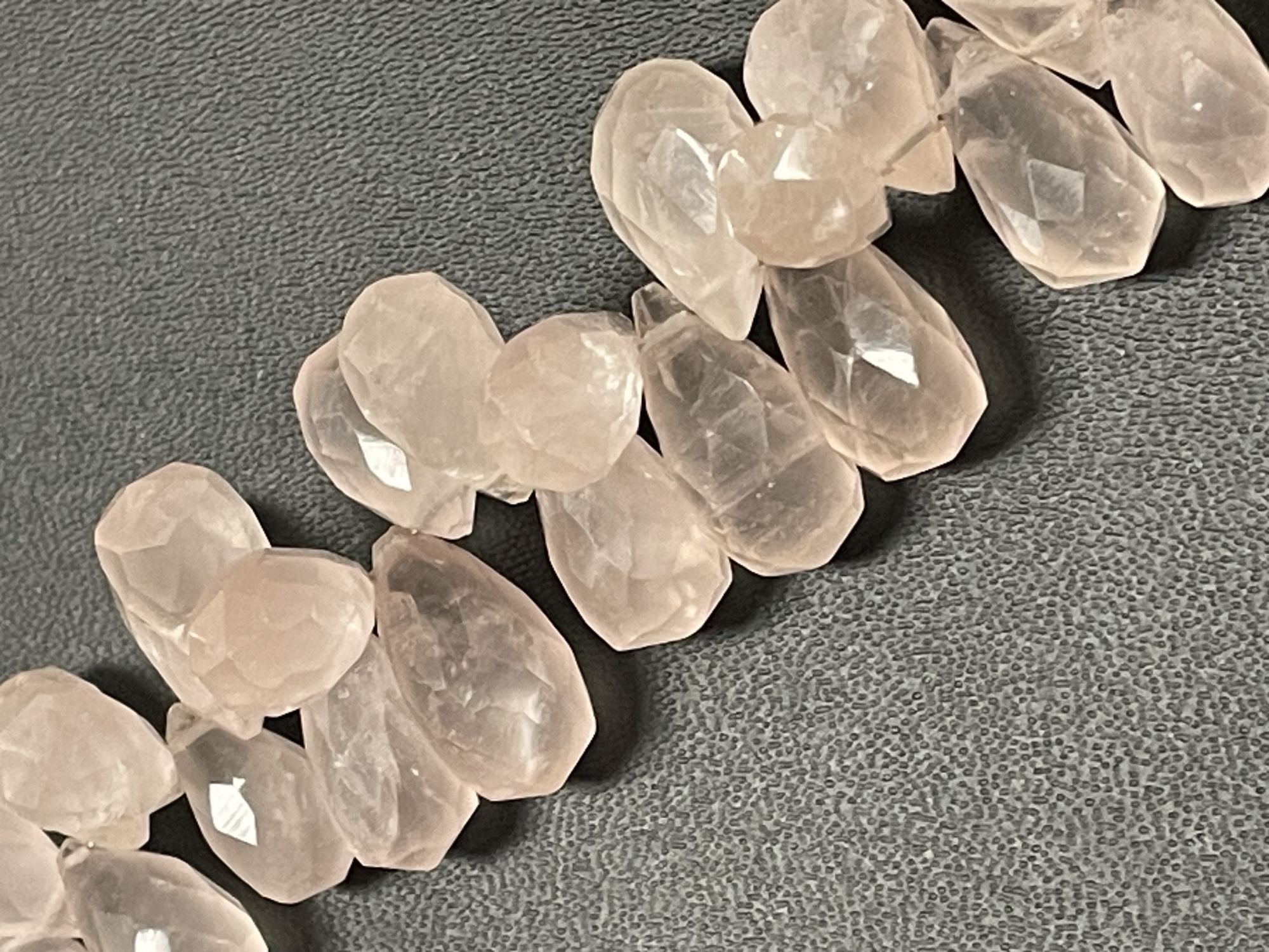 Pink Rose Quartz Drop Faceted